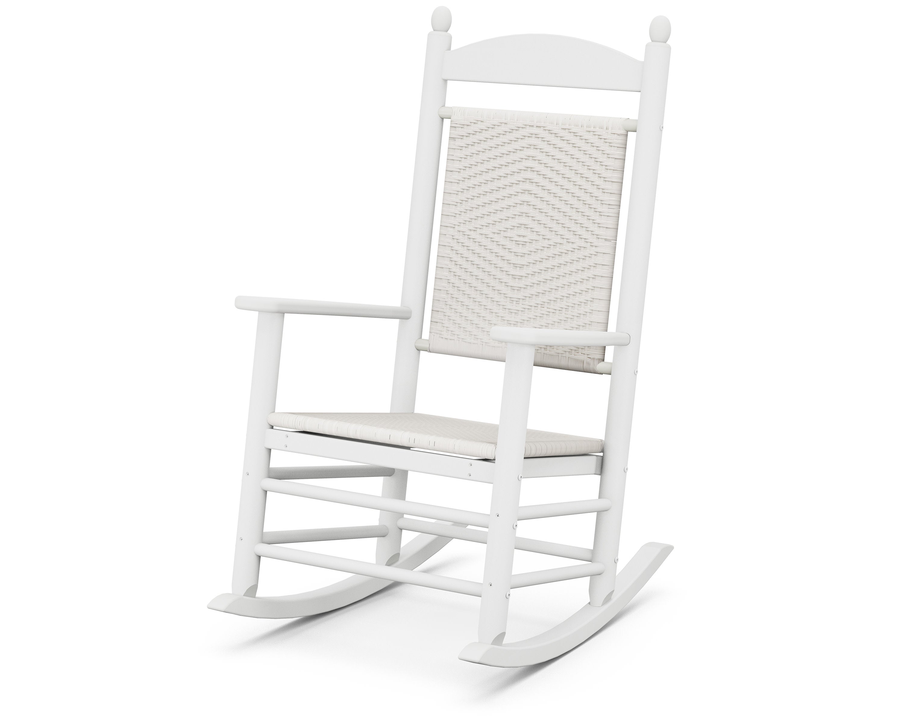 Jefferson Woven Rocking Chair in White / White Loom
