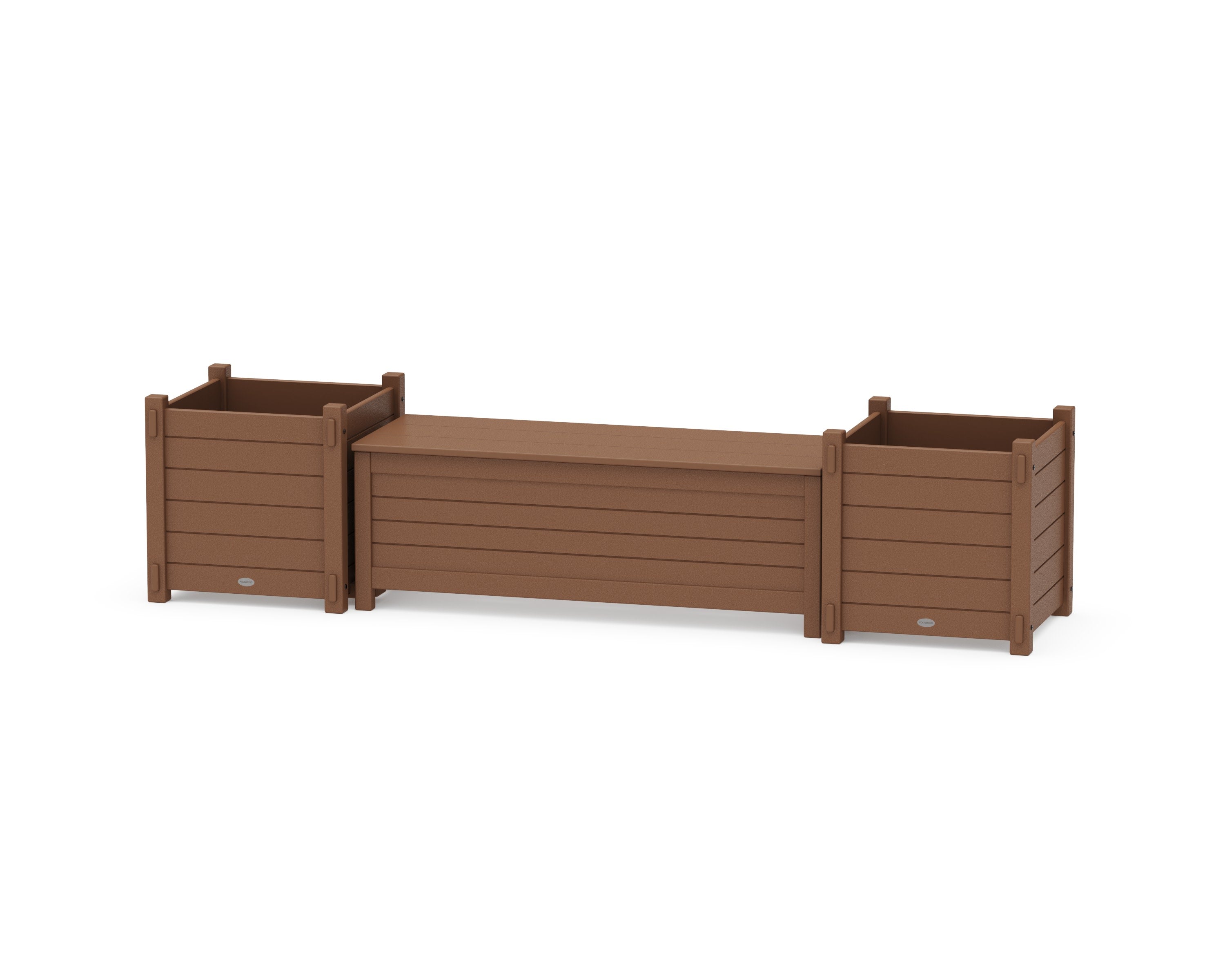 48" Nautical Straight Planter Storage Bench Set- Large in Teak