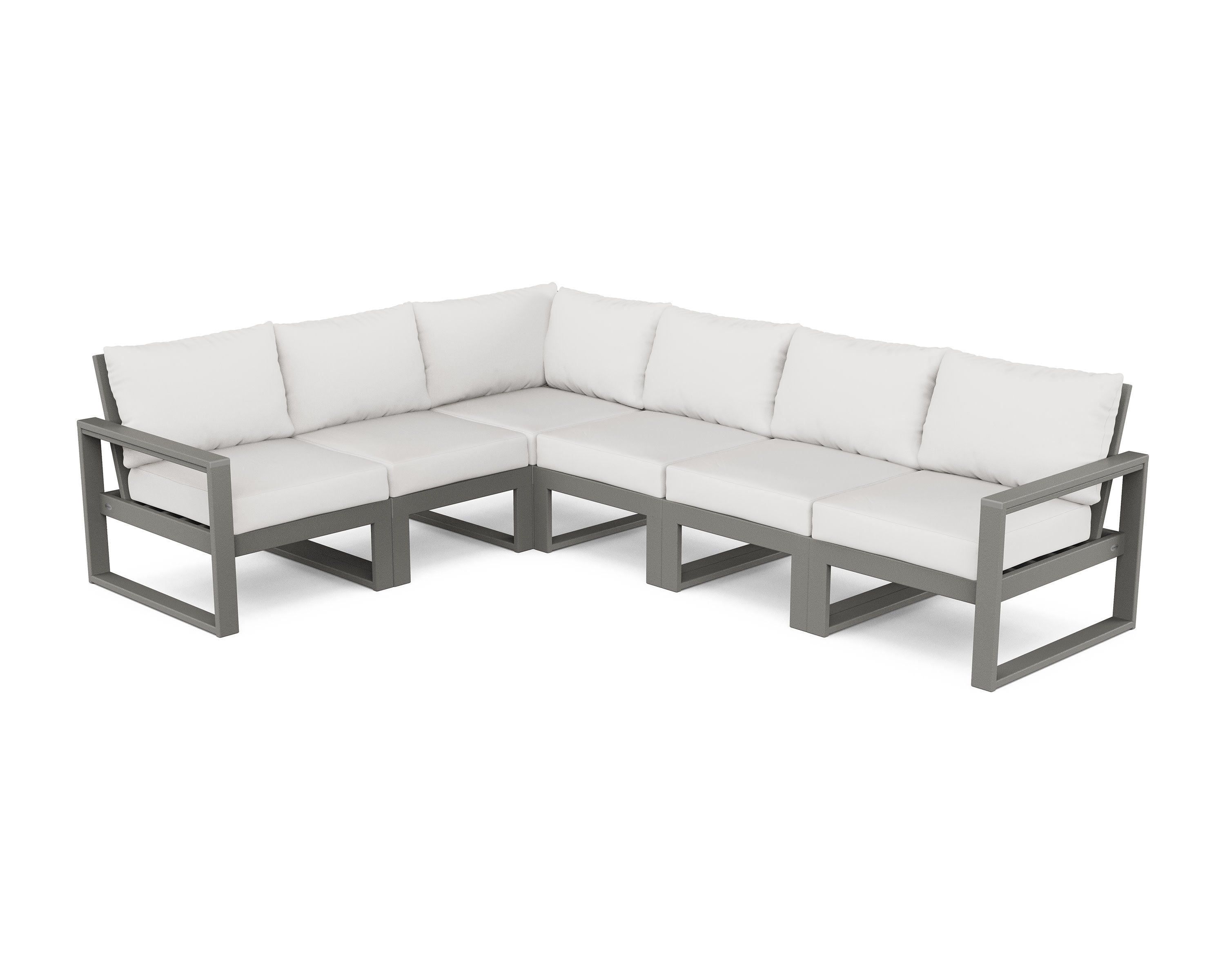EDGE 6-Piece Modular Deep Seating Set in Slate Grey / Natural Linen