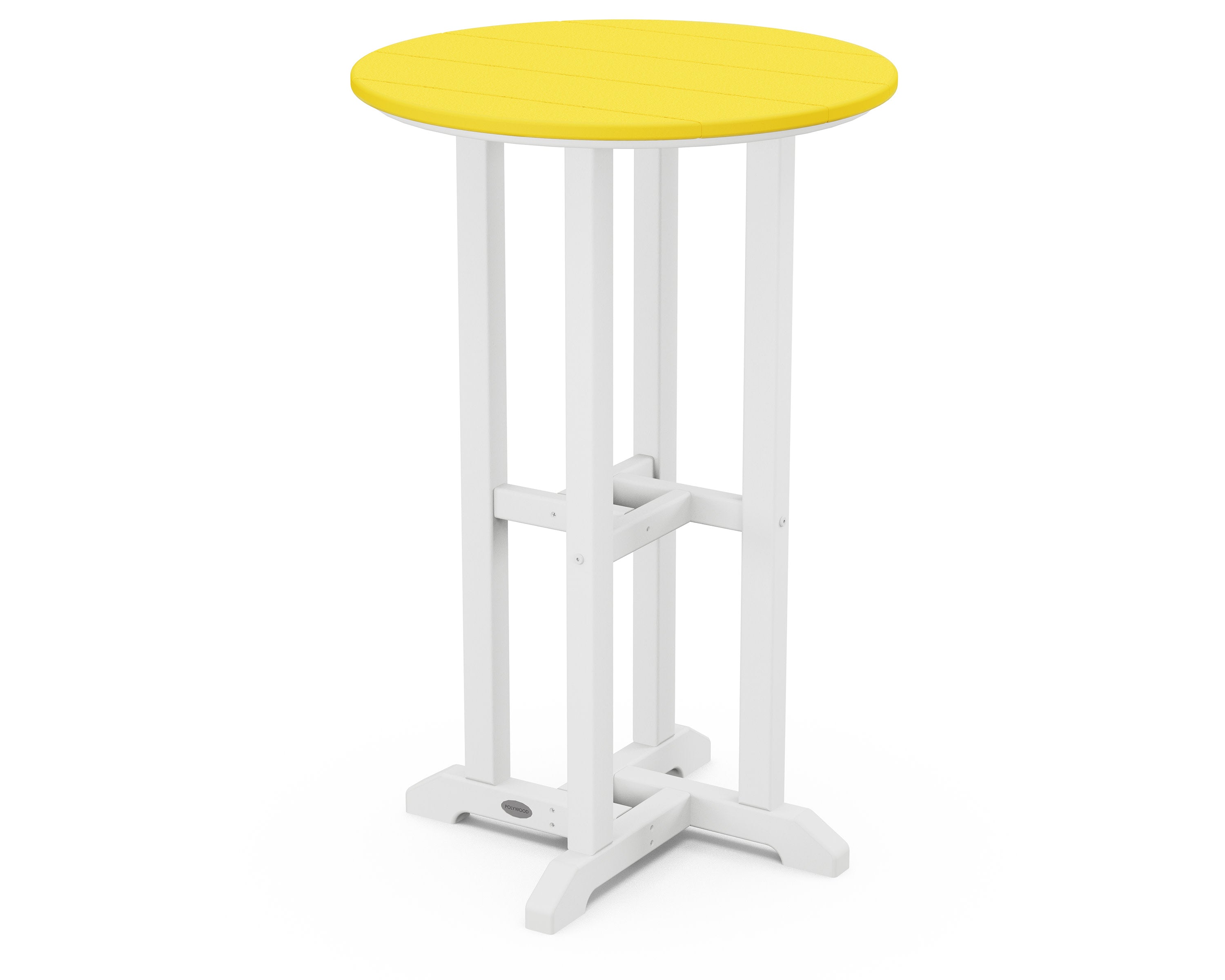 Contempo 24" Round Counter Table in White / Lemon