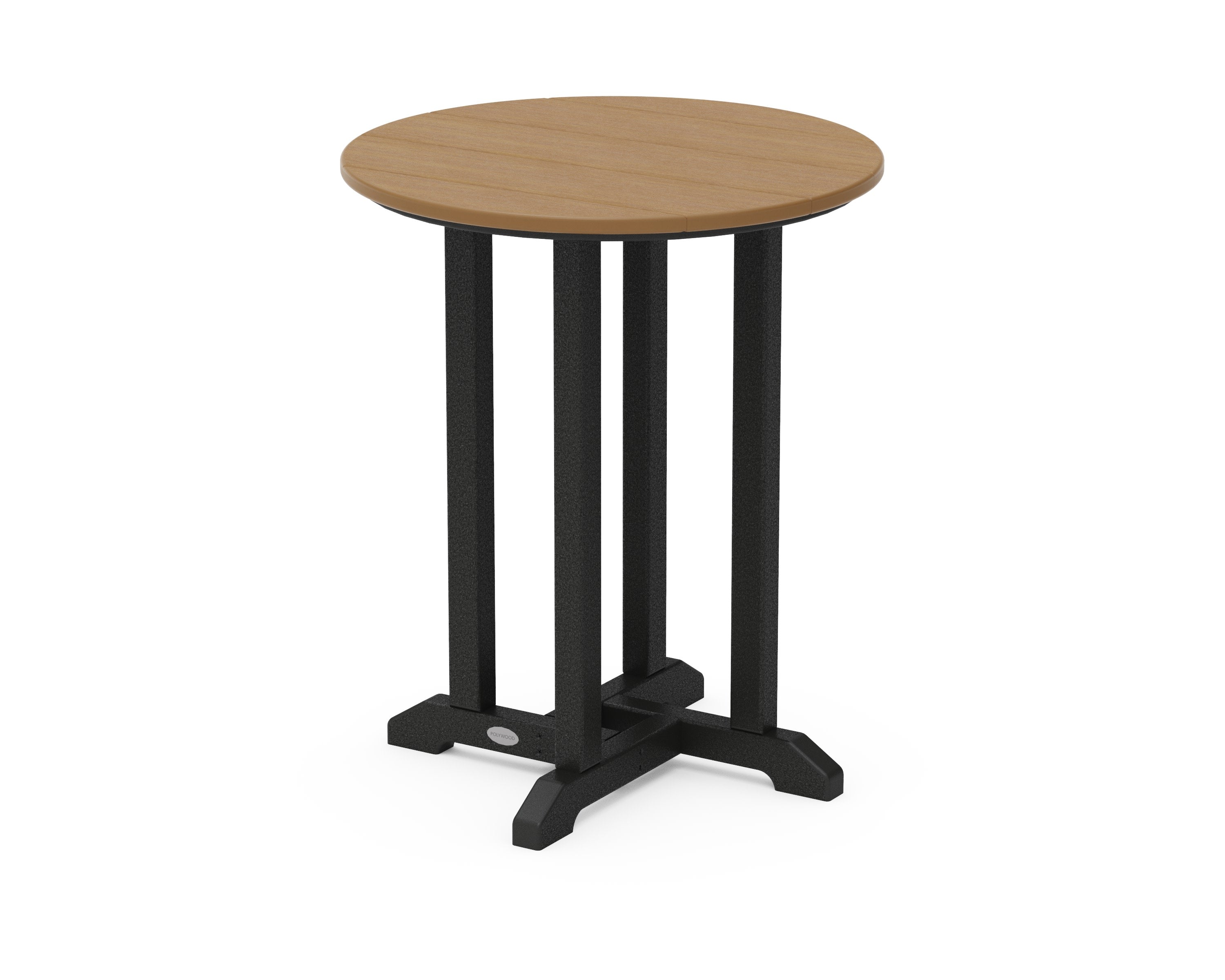Contempo 24" Round Dining Table in Black / Natural