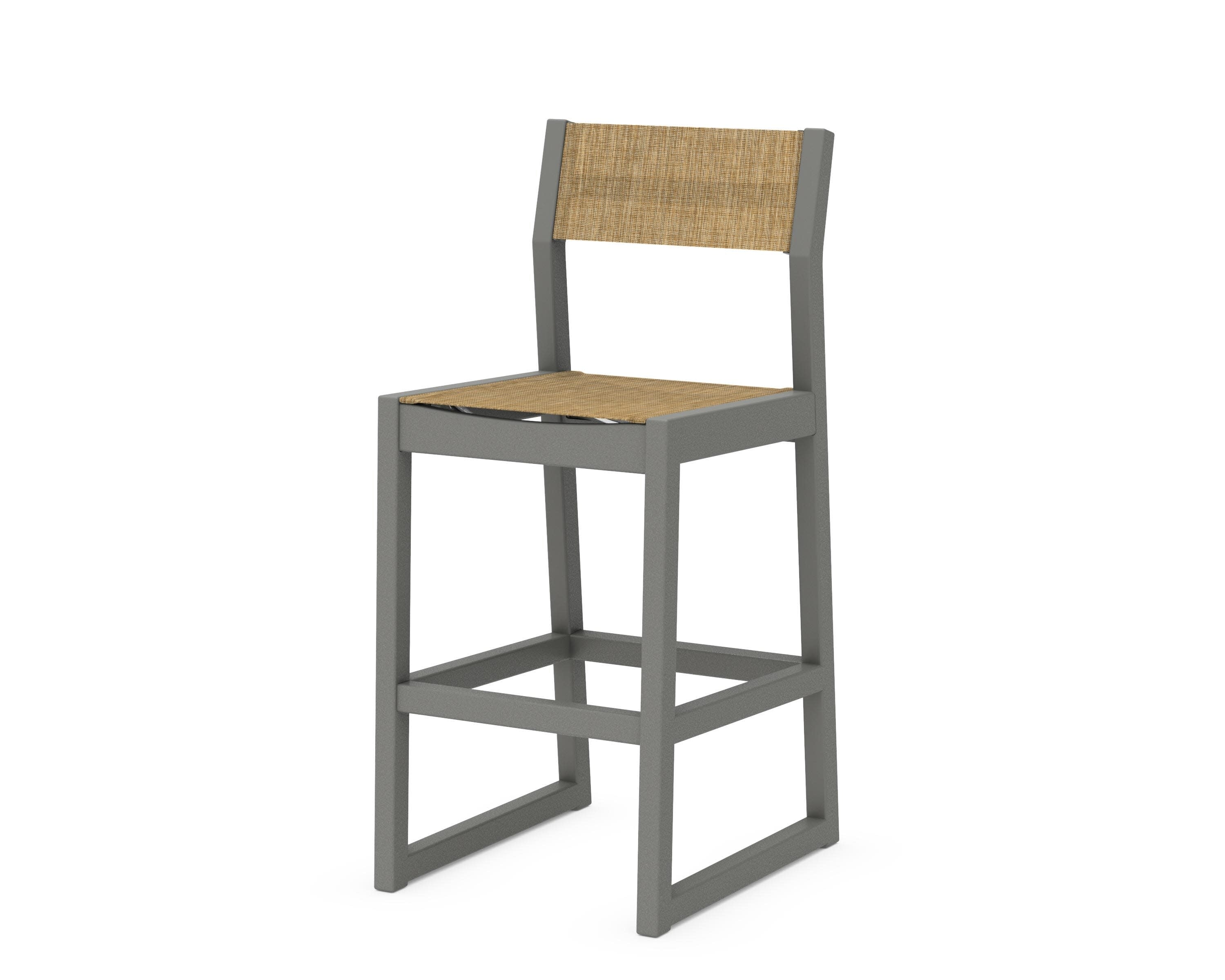 EDGE Sling Bar Side Chair in Slate Grey / Burlap Sling