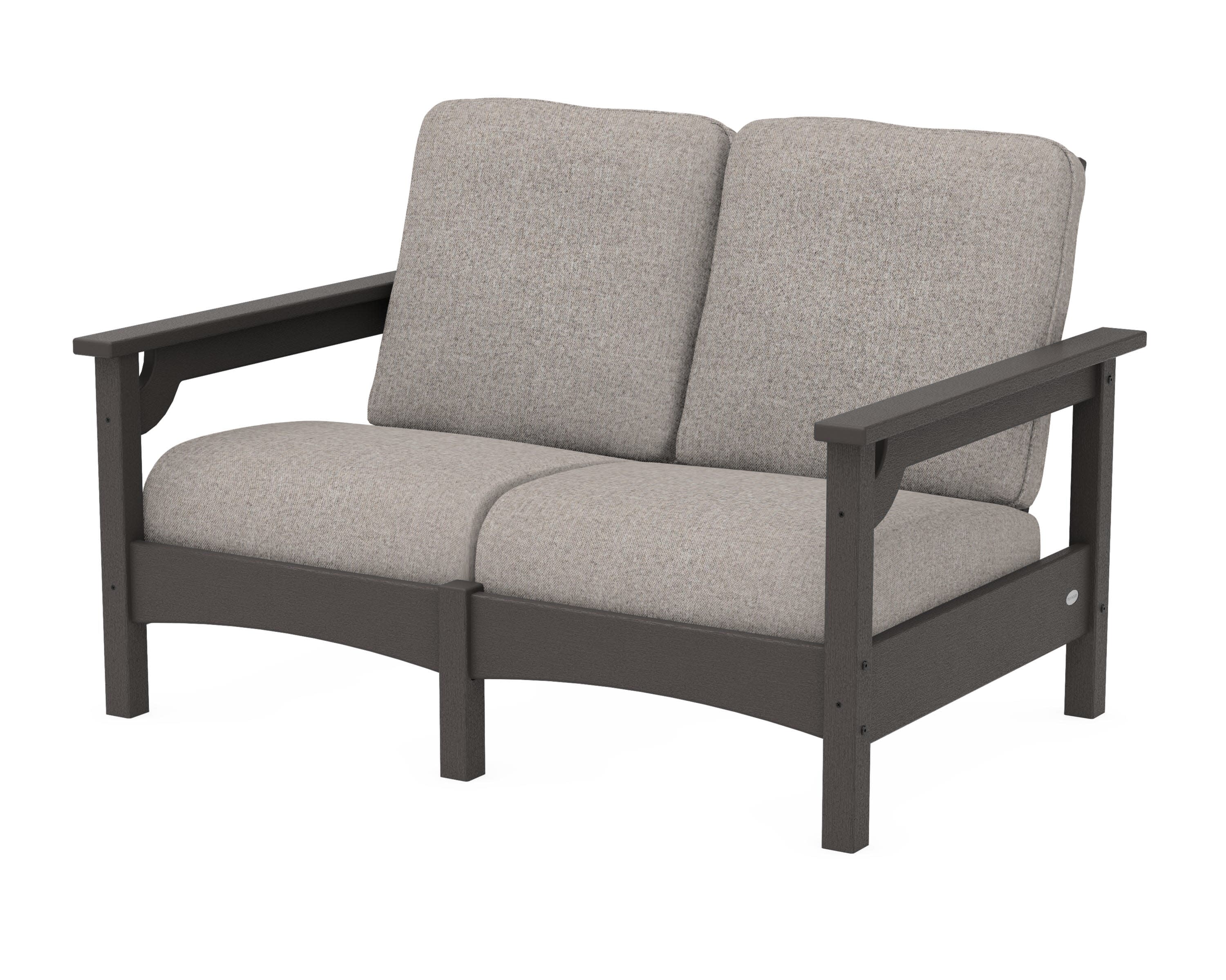 Club Loveseat in Vintage Coffee / Weathered Tweed