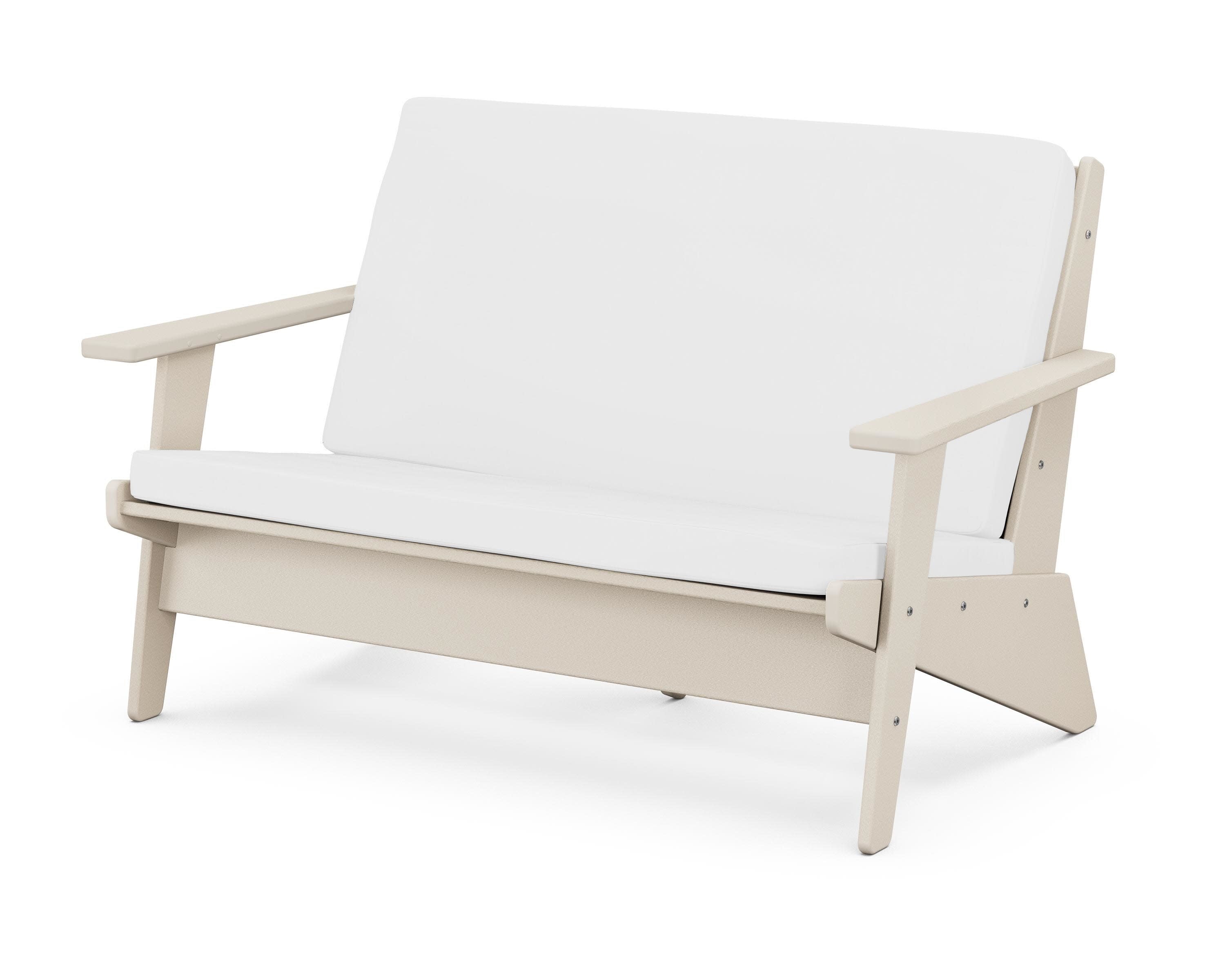 Riviera Modern Lounge Loveseat in Sand / Natural