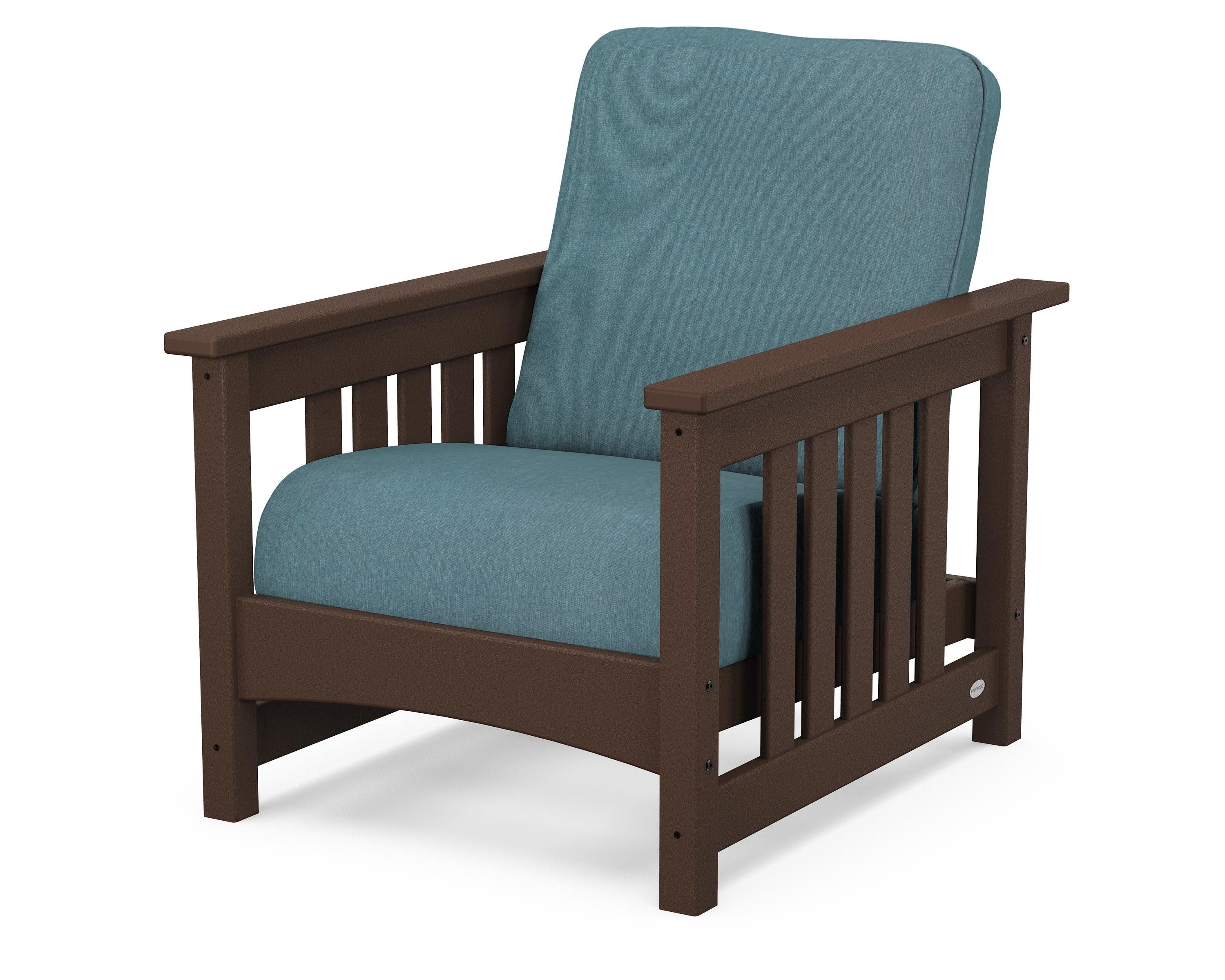 Club Mission Chair in Mahogany / Ocean Teal