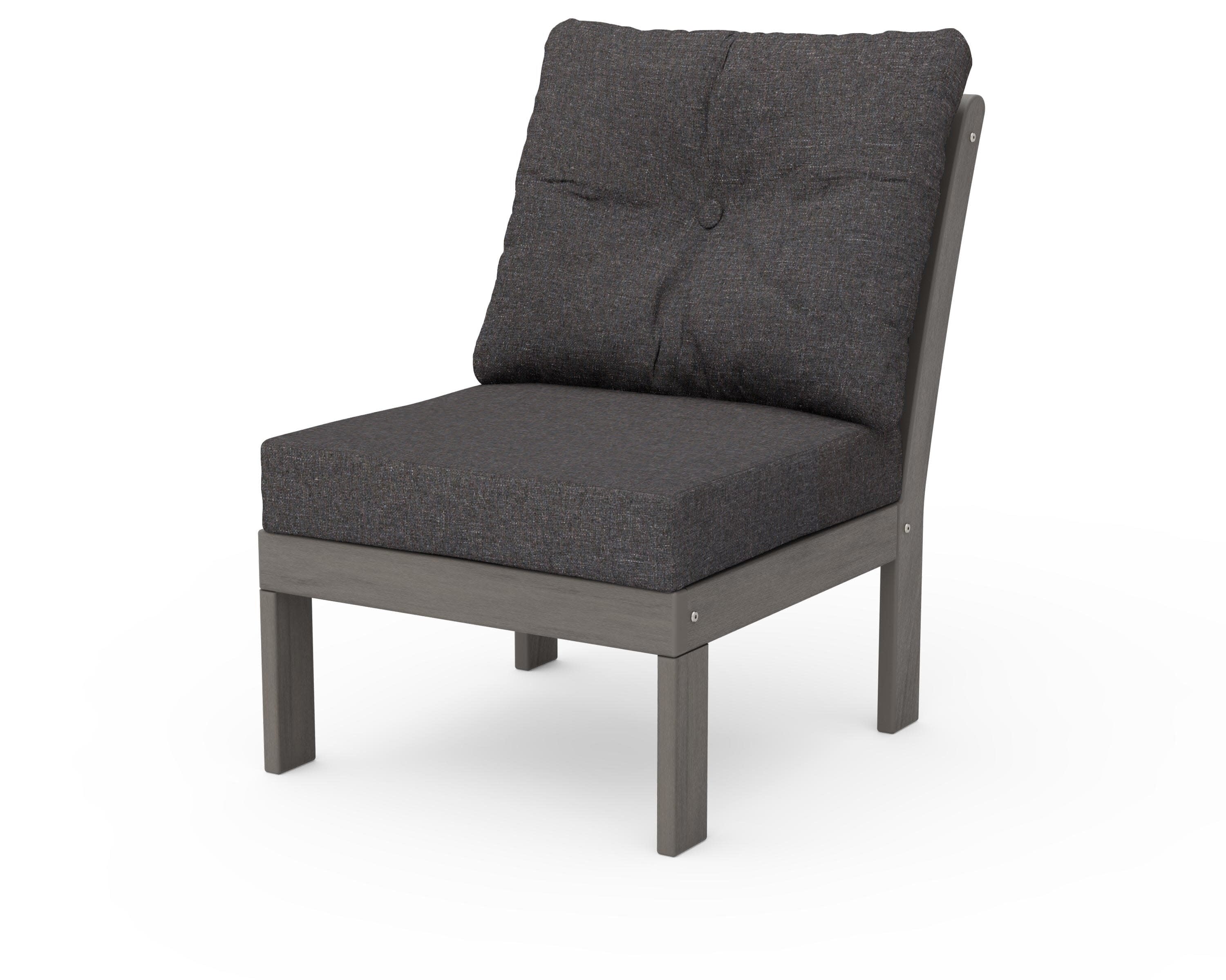 Vineyard Modular Armless Chair in Driftwood / Ash Charcoal