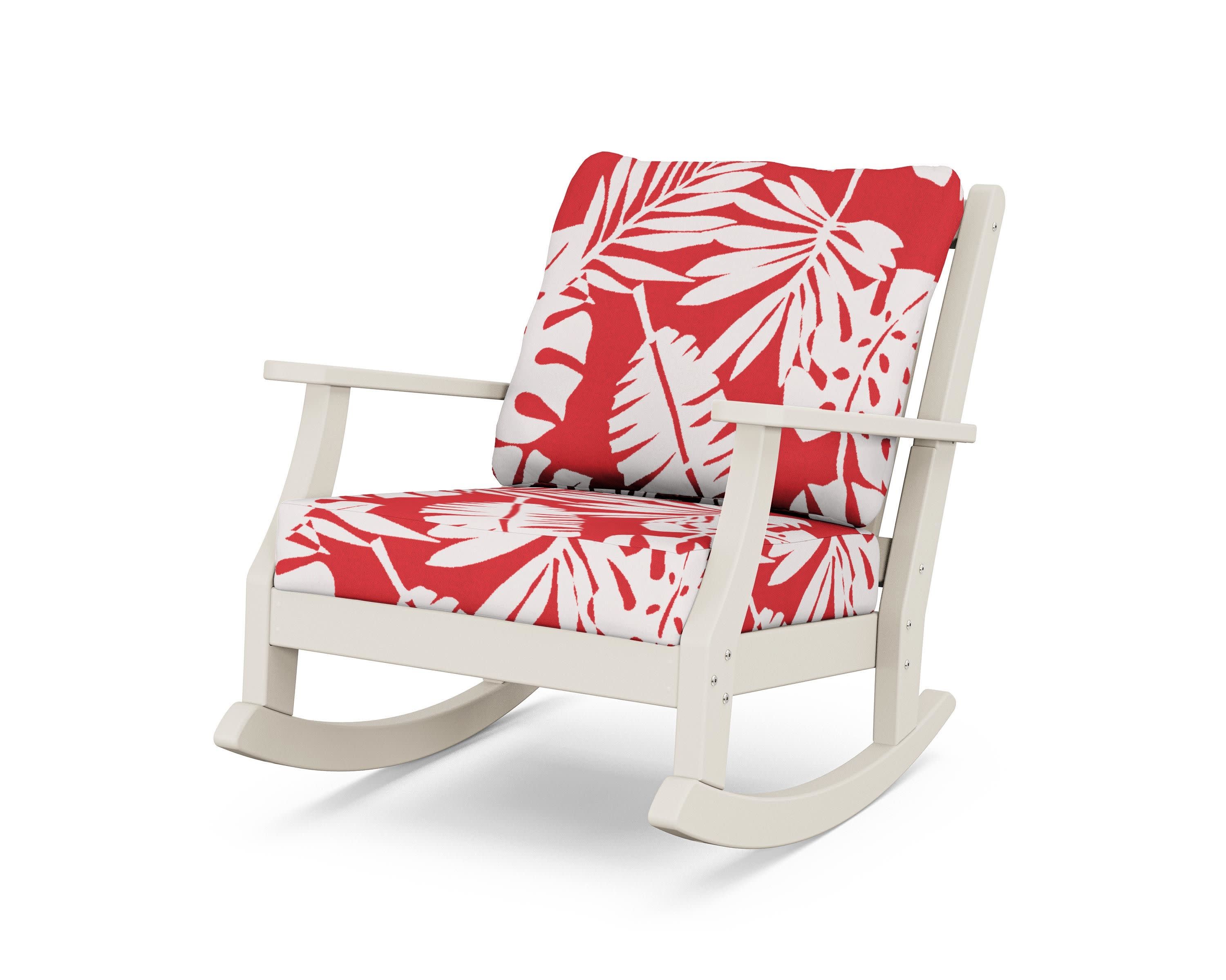 Wovendale Deep Seating Rocking Chair in Sand / Leaf Crimson