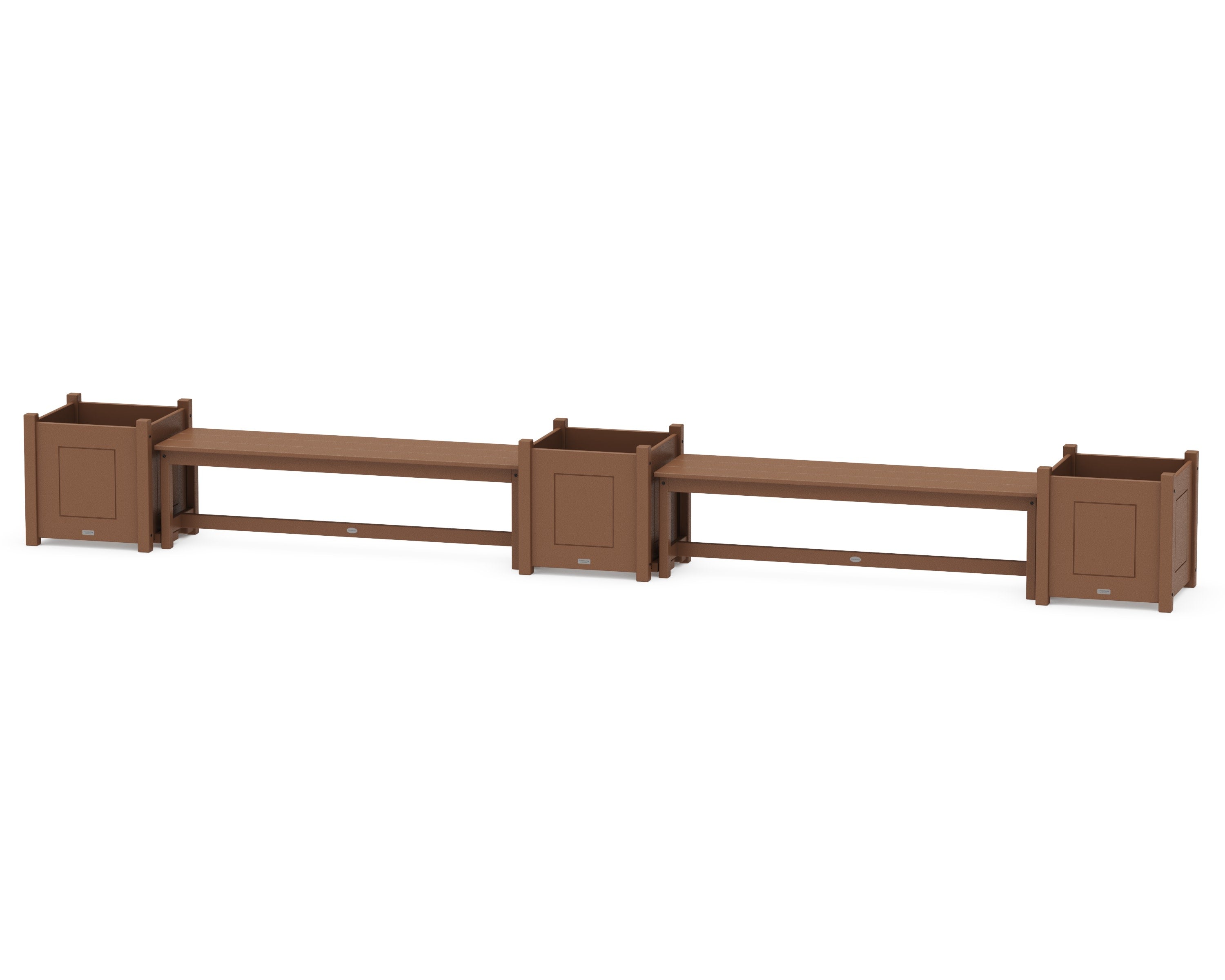 60" Country Living Straight Double Planter Bench Set - Large in Teak