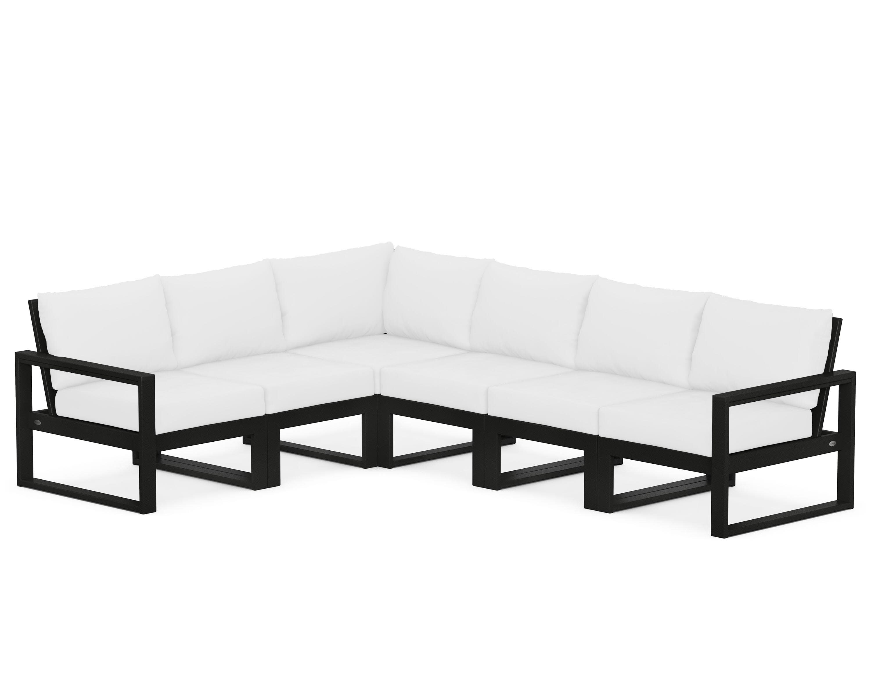 EDGE 6-Piece Modular Deep Seating Set in Black / Natural