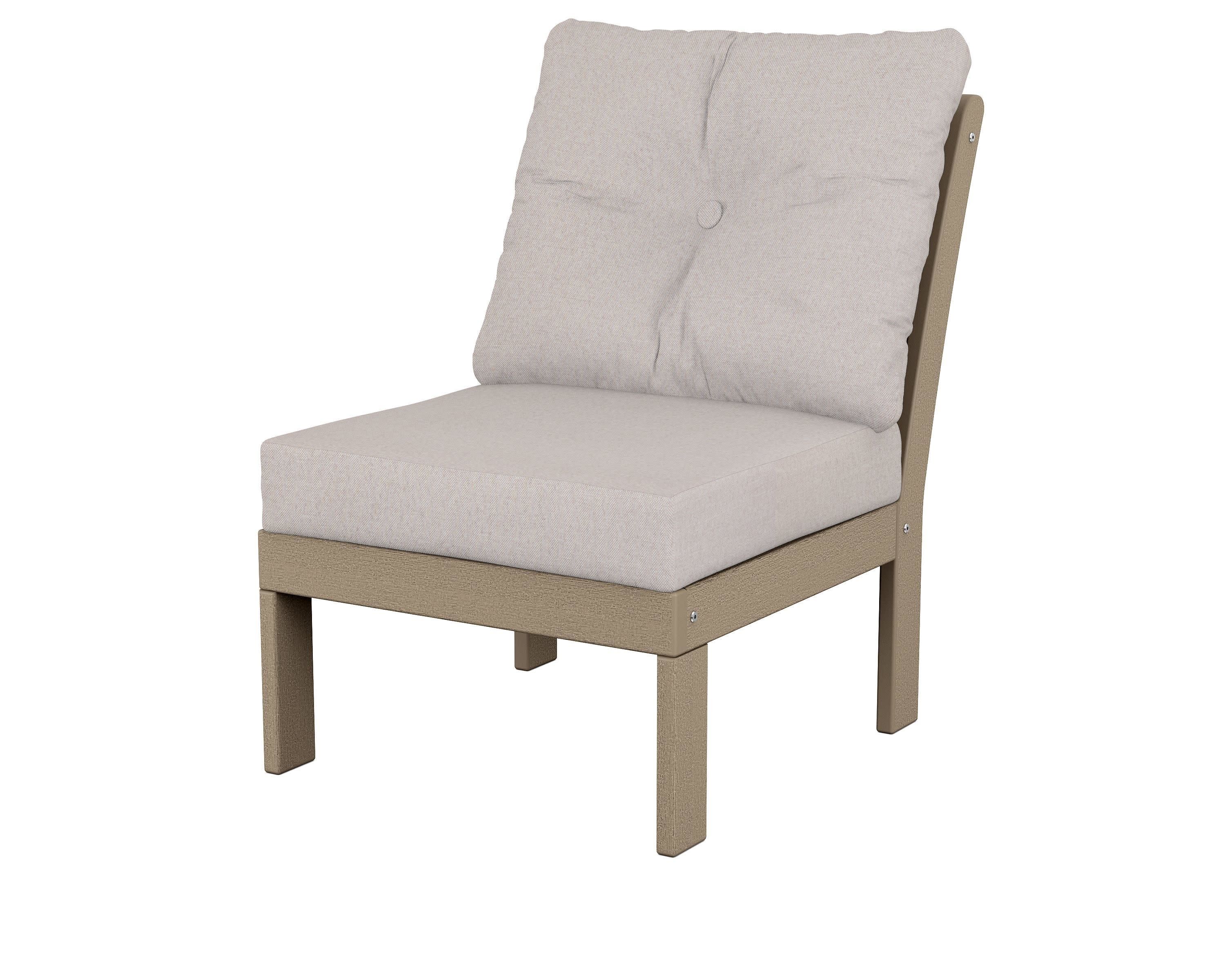 Vineyard Modular Armless Chair in Vintage Sahara / Dune Burlap