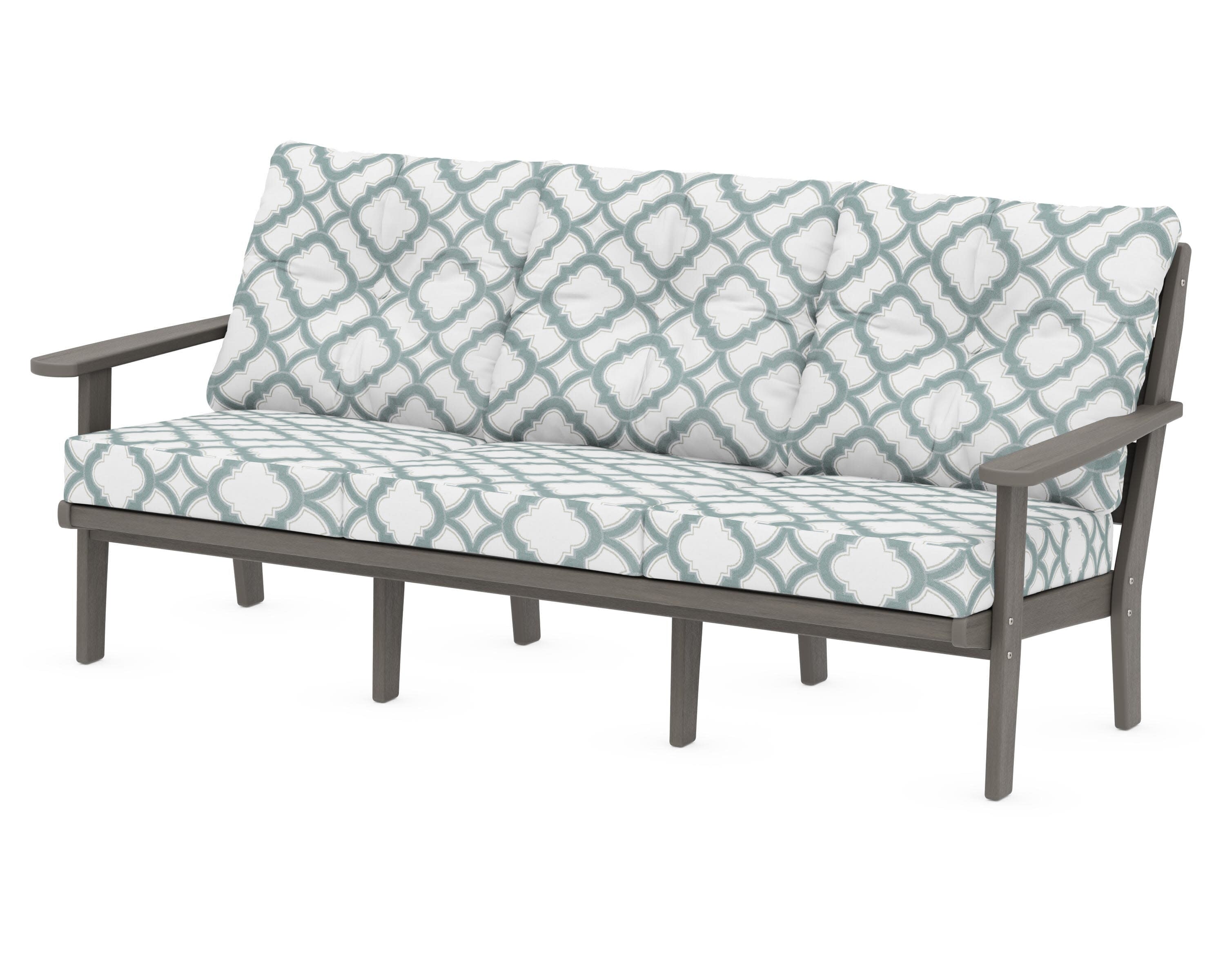 Lakeside Deep Seating Sofa in Driftwood / Trellis Glacier Spa