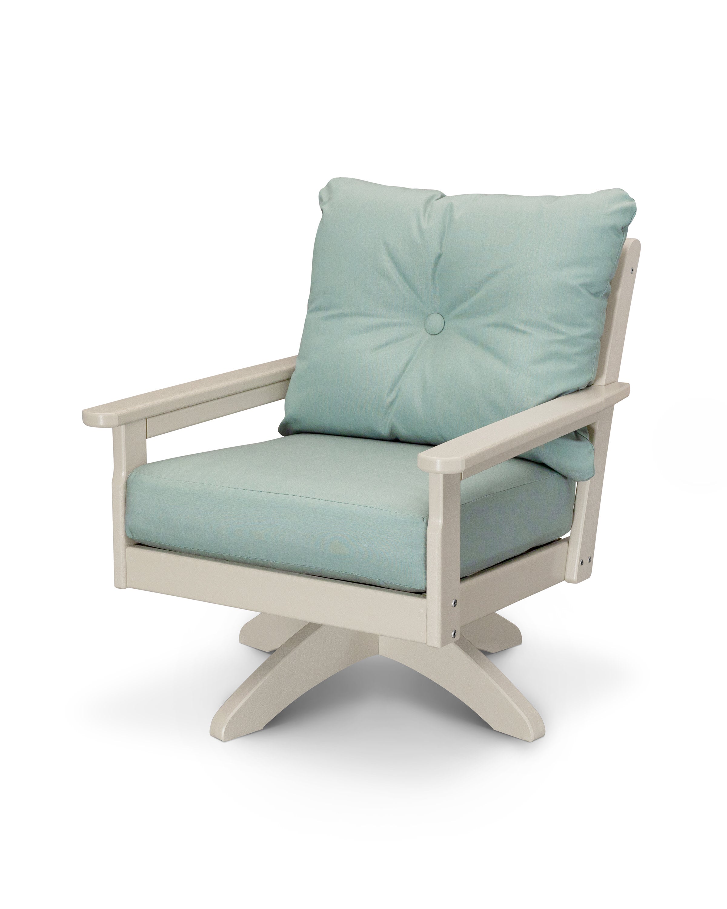 Vineyard Deep Seating Swivel Chair in Sand / Spa