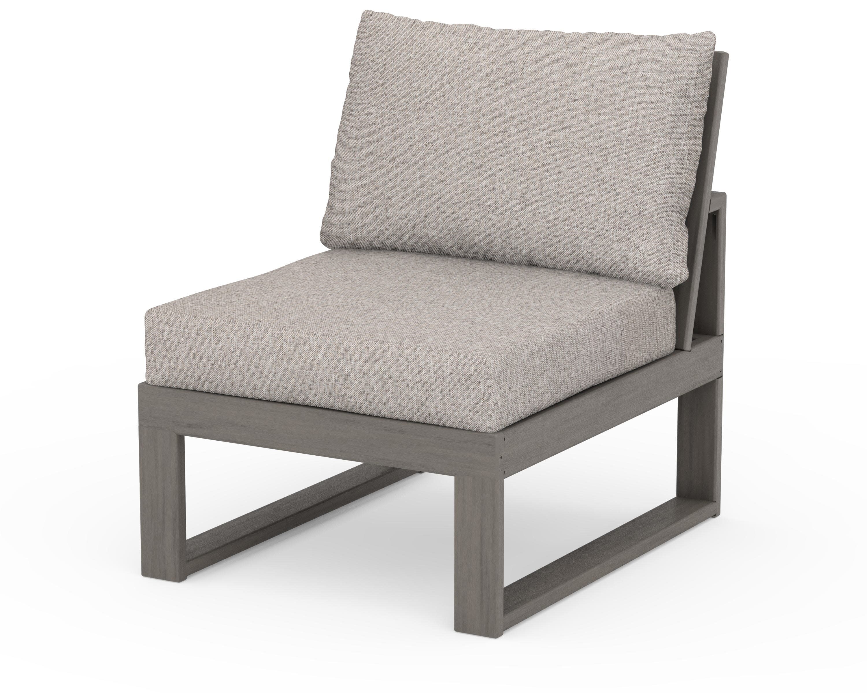 Modular Armless Chair in Driftwood / Weathered Tweed