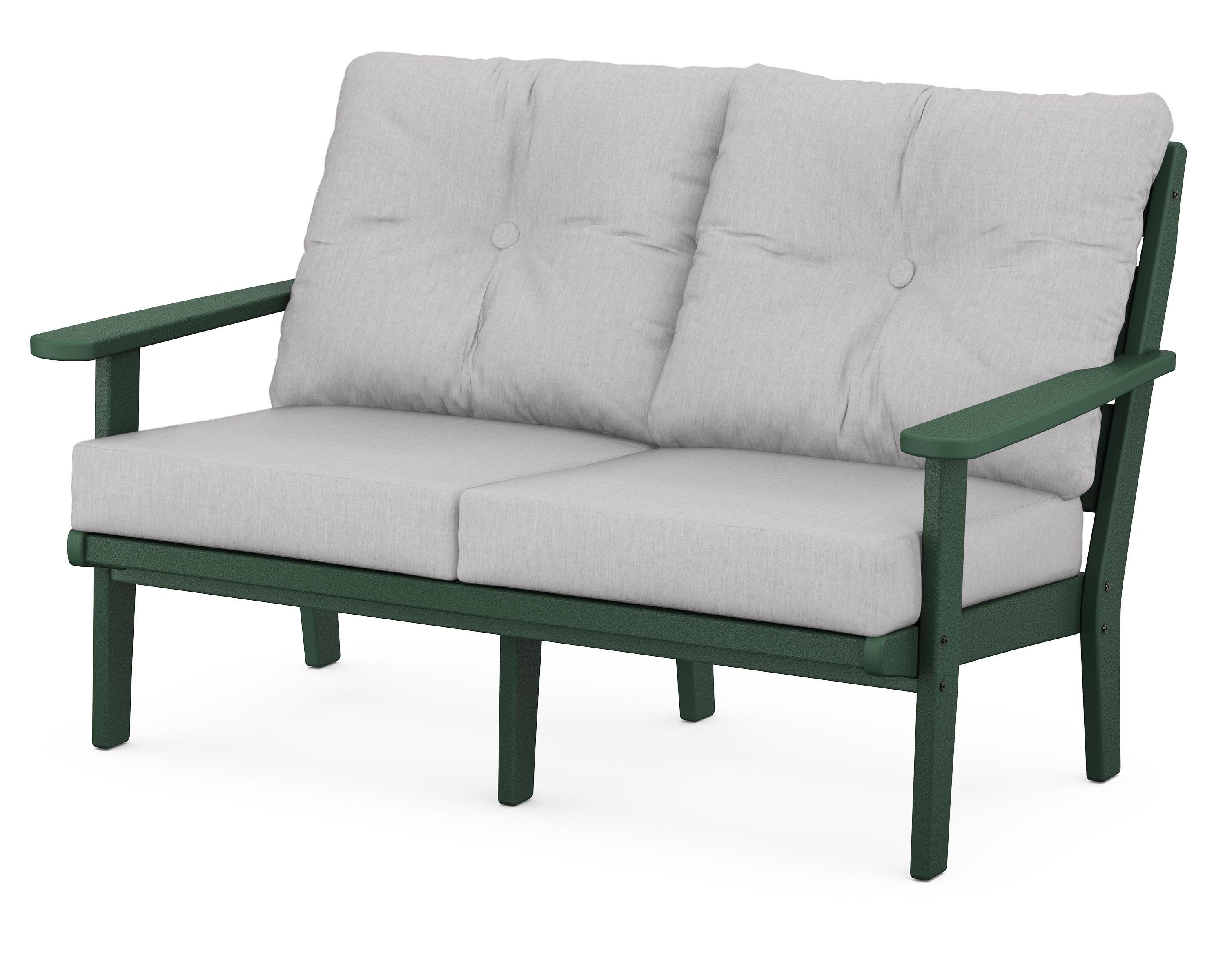 Lakeside Deep Seating Loveseat in Green / Granite