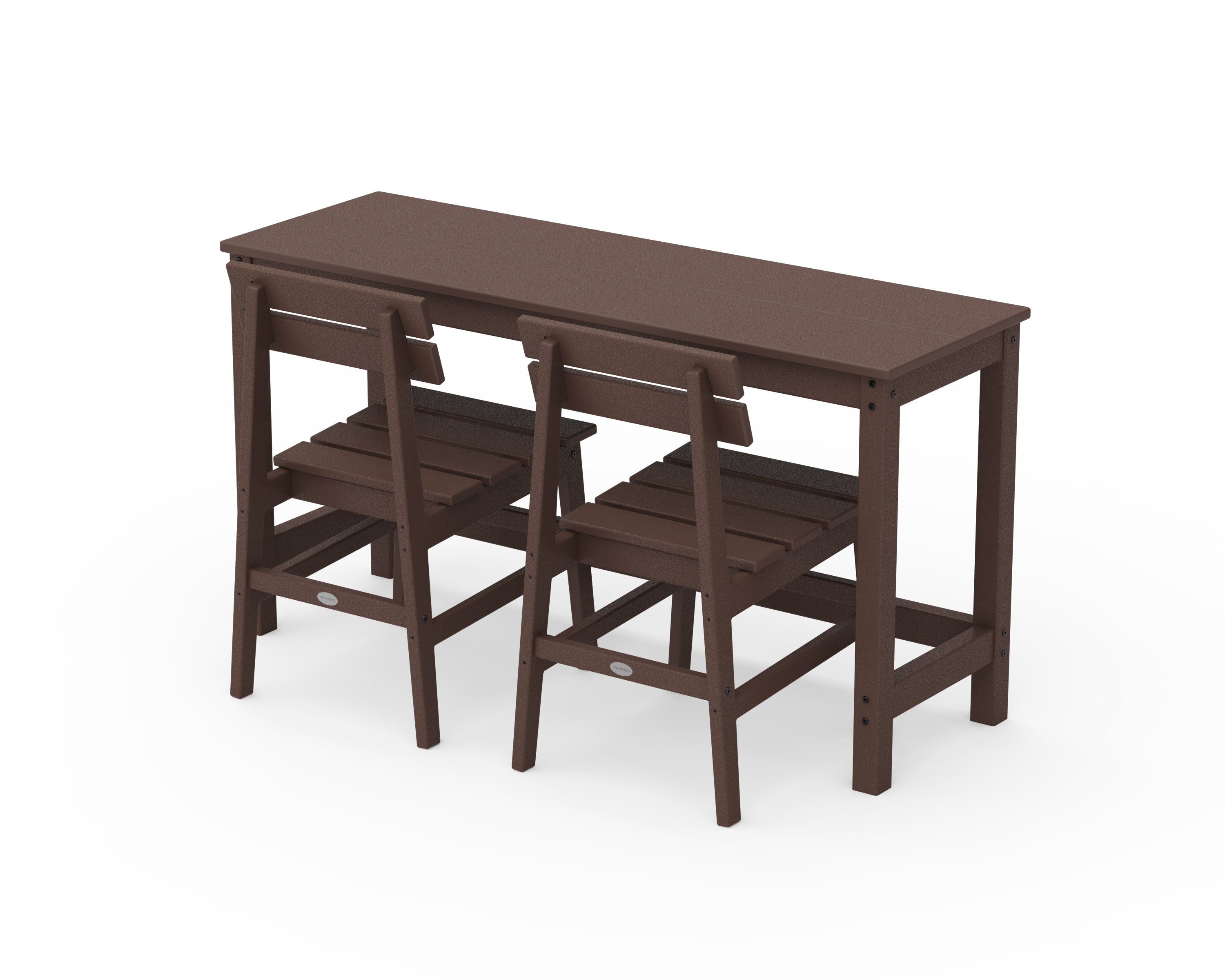 Modern Studio Plaza Chair 3-Piece Balcony Set in Mahogany