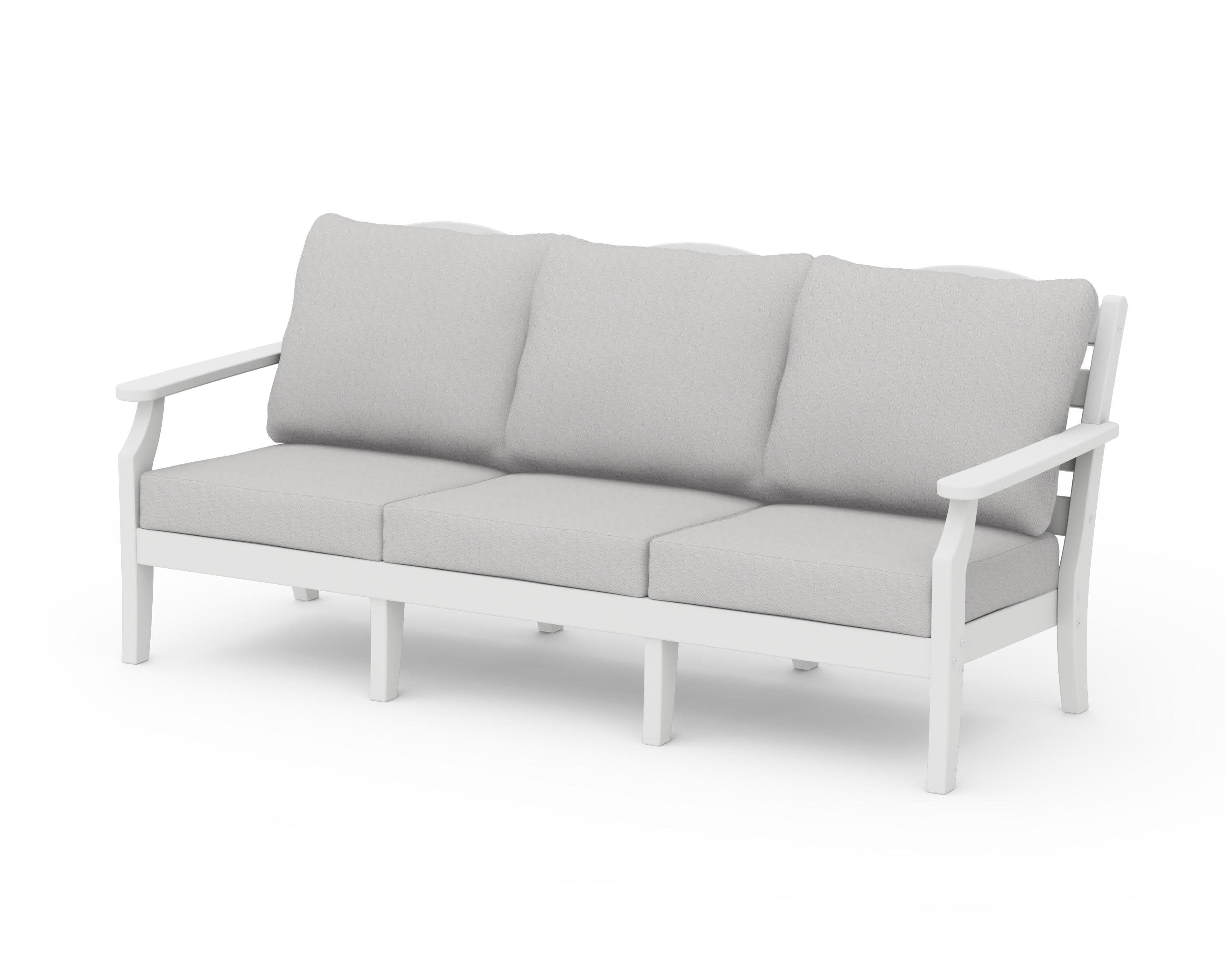 Savannah Deep Seating Sofa in White / Diamond in the Rough