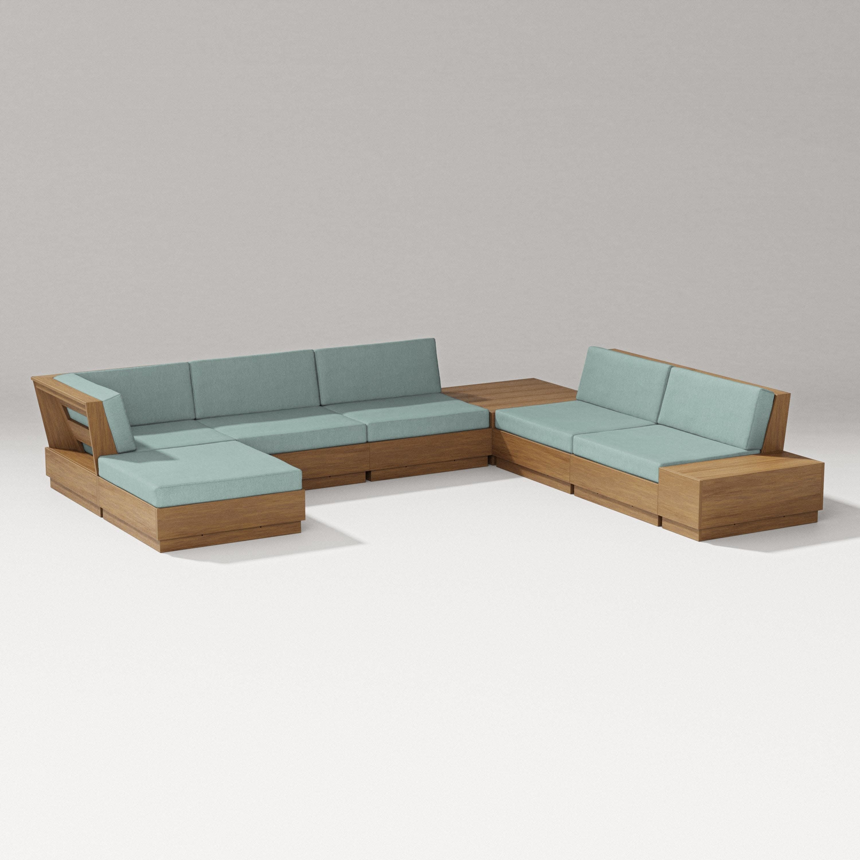 Elevate 8-Piece Corner Sectional in Natural / Glacier Spa