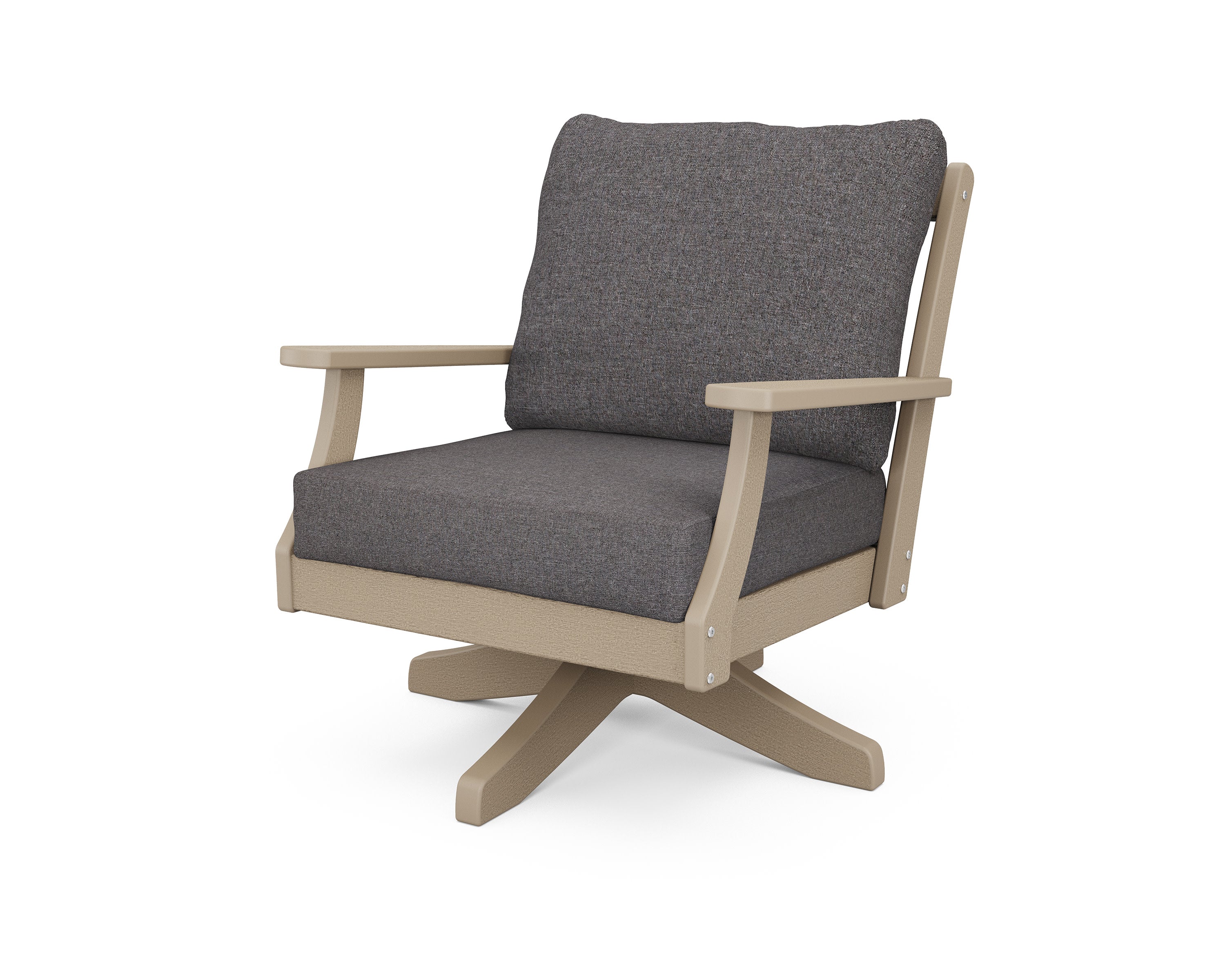 Braxton Deep Seating Swivel Chair in Vintage Sahara / Ash Charcoal