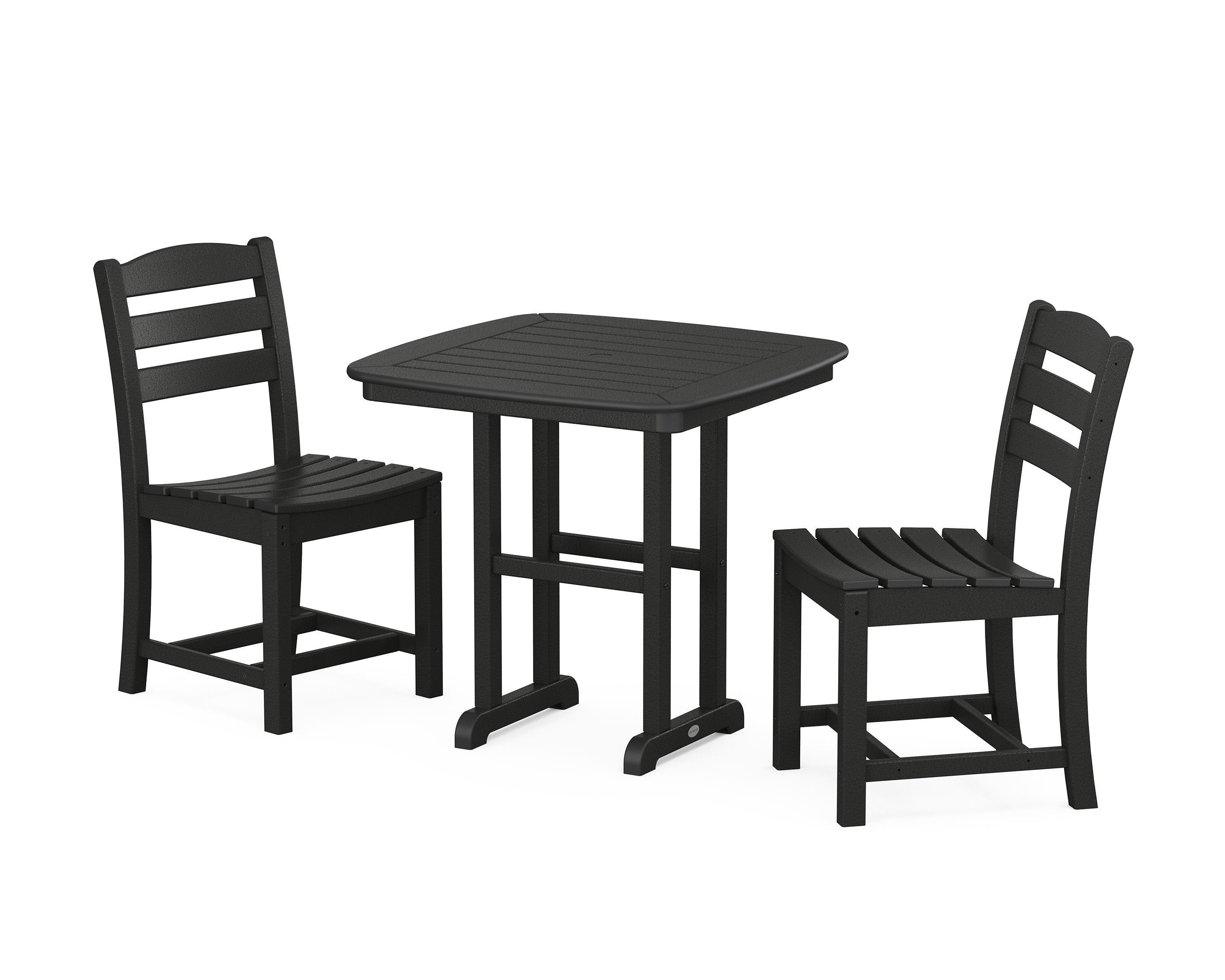 La Casa Caf Side Chair 3-Piece Dining Set in Black