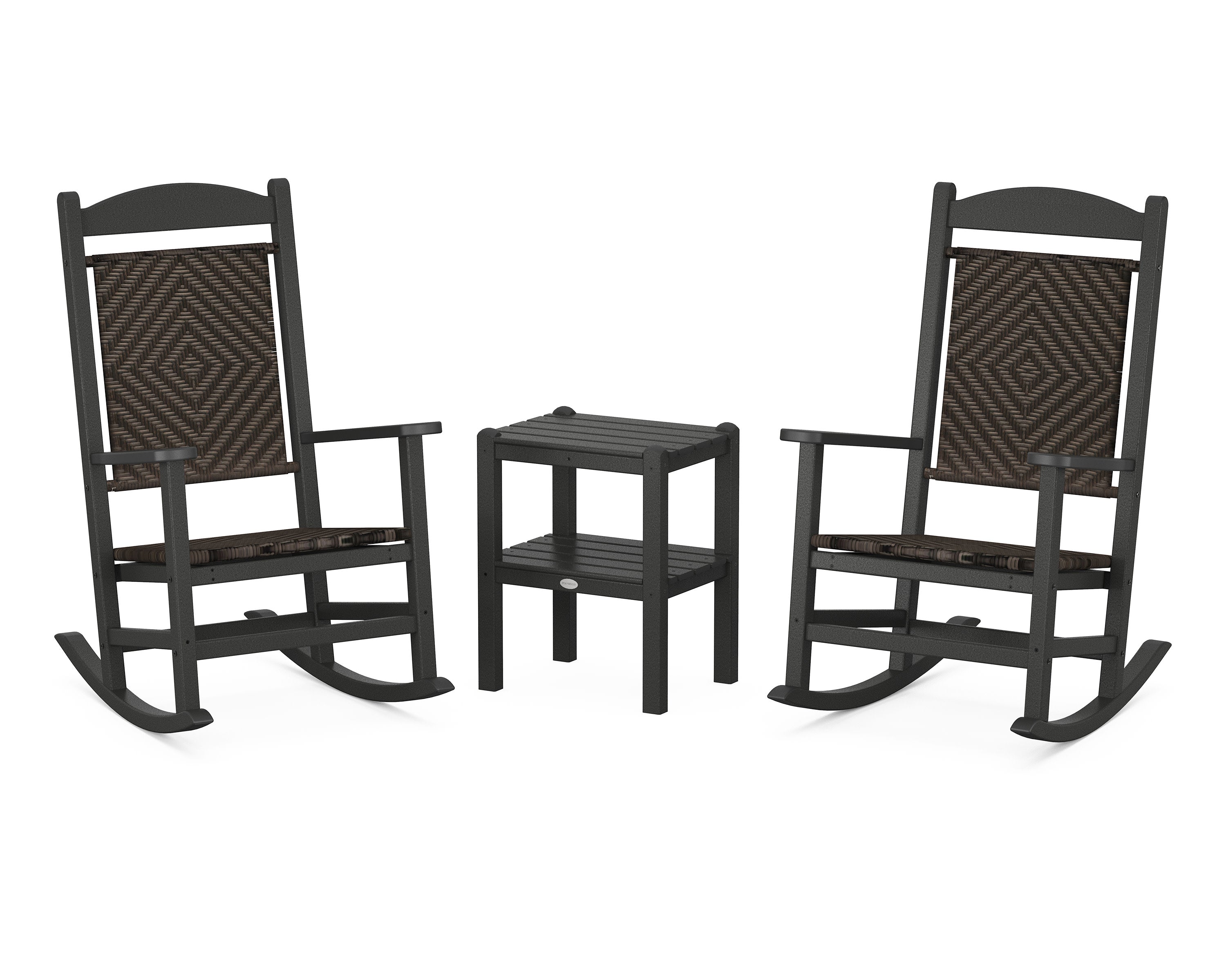 Presidential Woven Rocker 3-Piece Set in Black / Cahaba