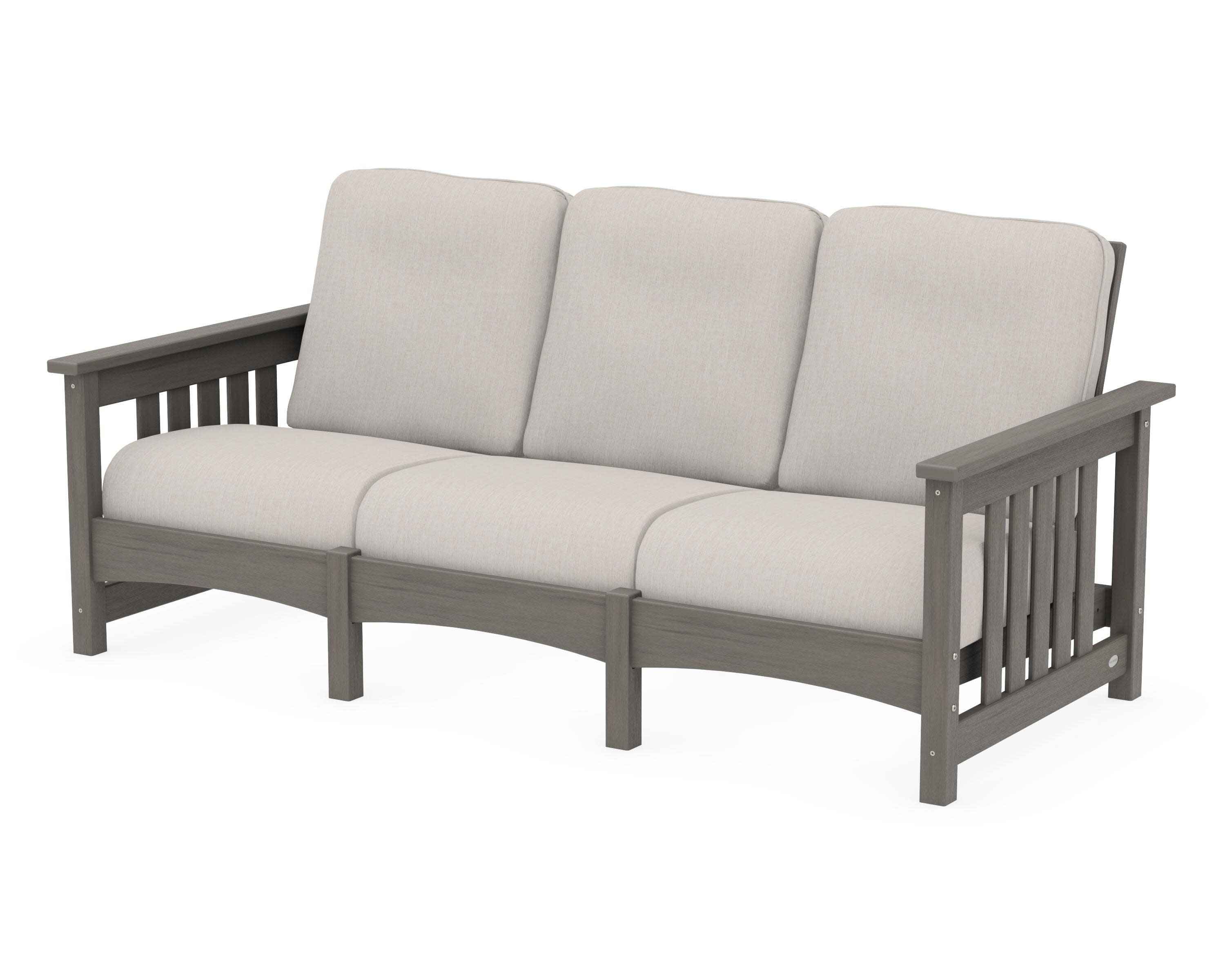 Club Mission Sofa in Driftwood / Cast Ash