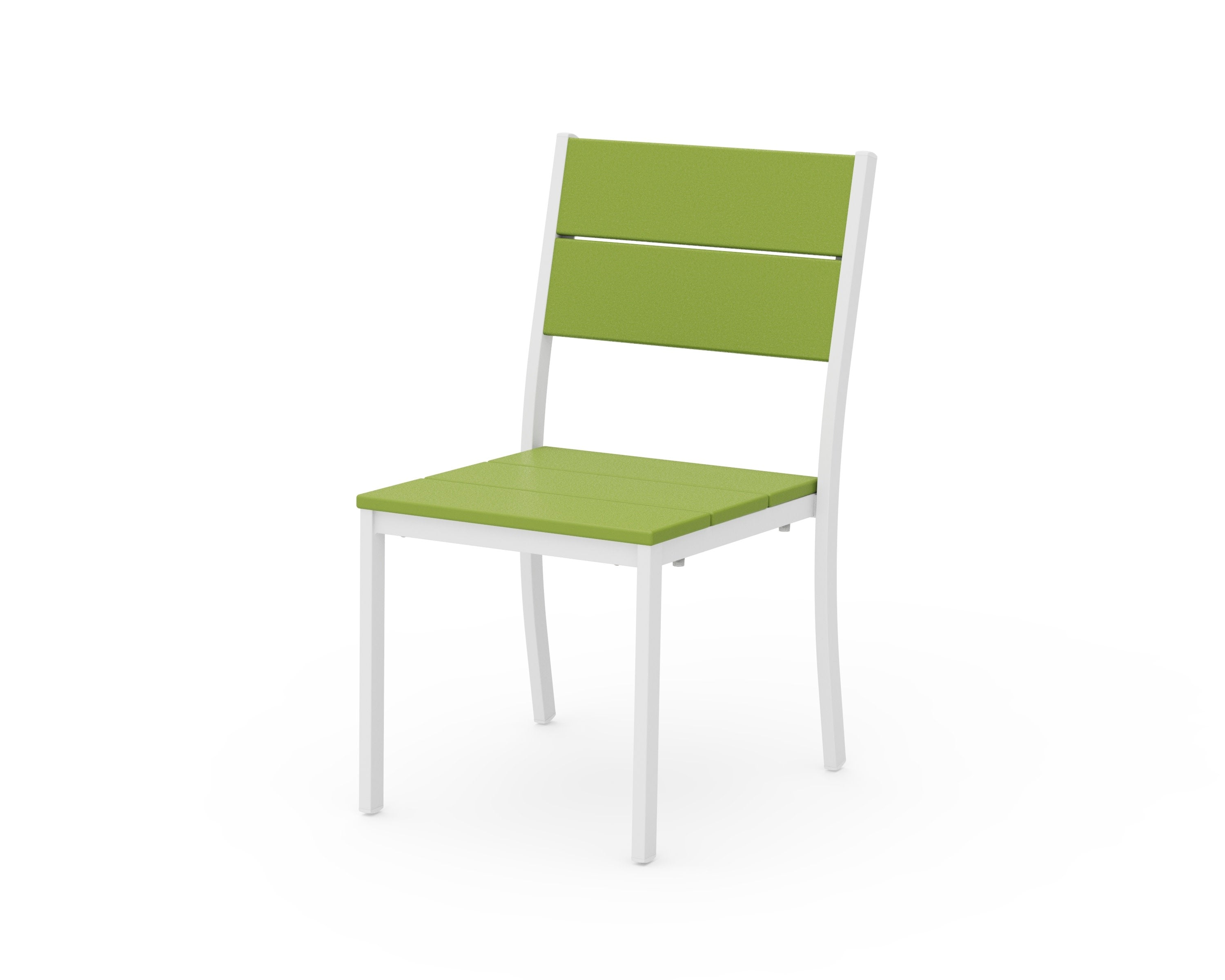 Main Street Stacking Dining Side Chair in White / Lime
