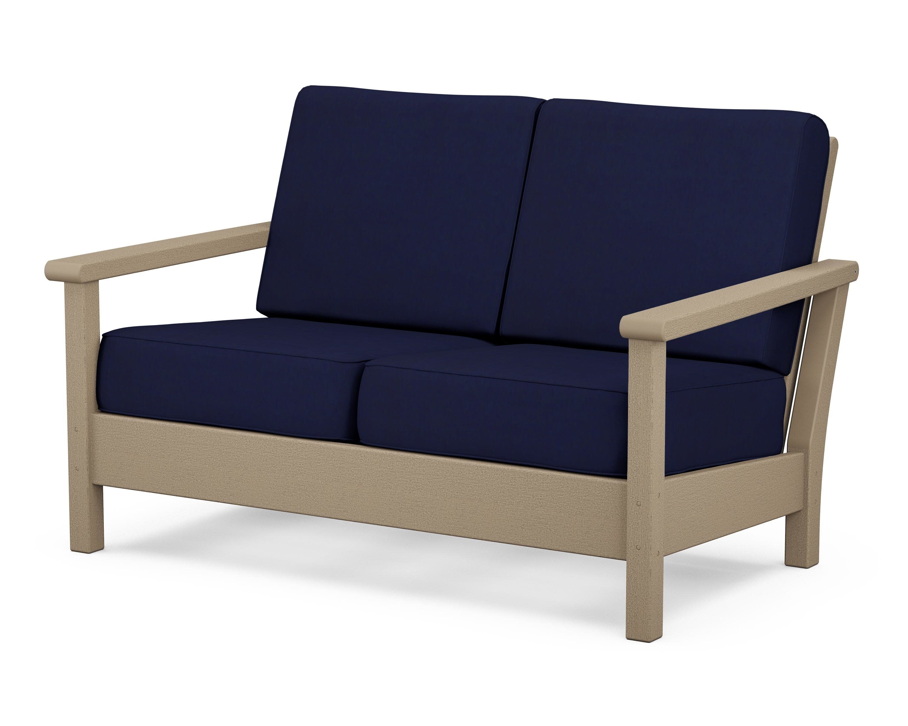 Harbour Deep Seating Loveseat in Vintage Sahara / Navy