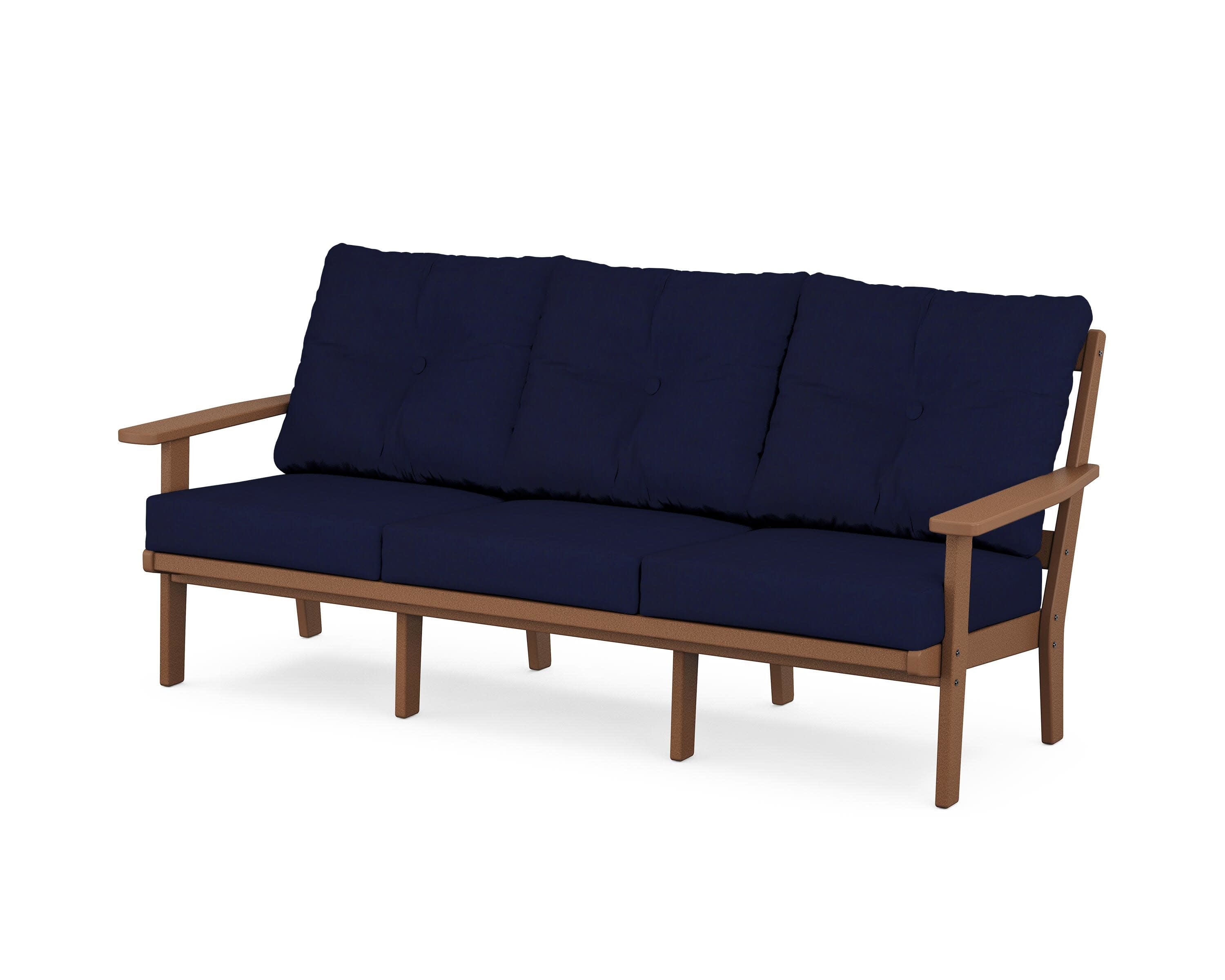 PrairieDeep Seating Sofa in Teak / Navy