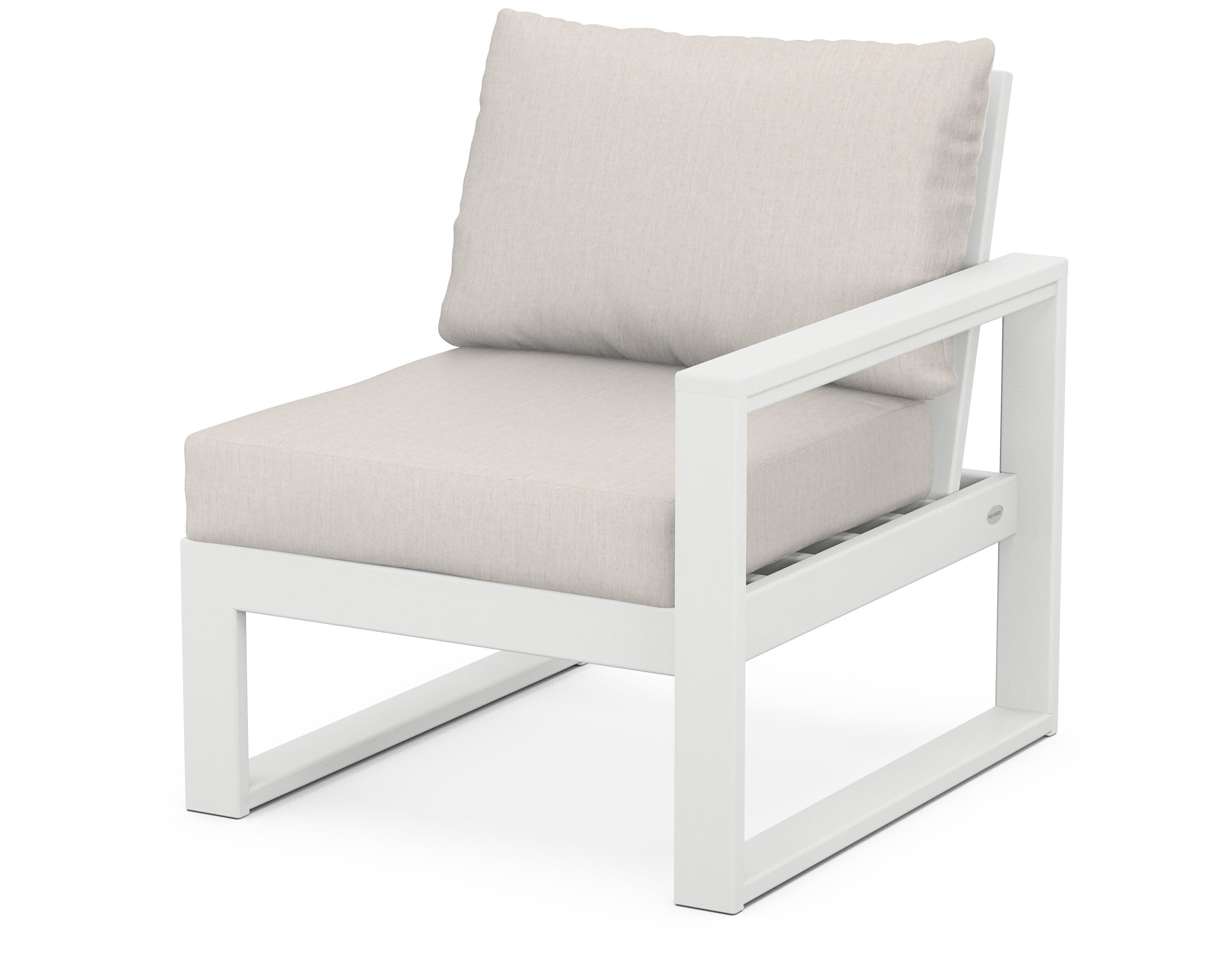 EDGE Modular Right Arm Chair in White / Cast Ash