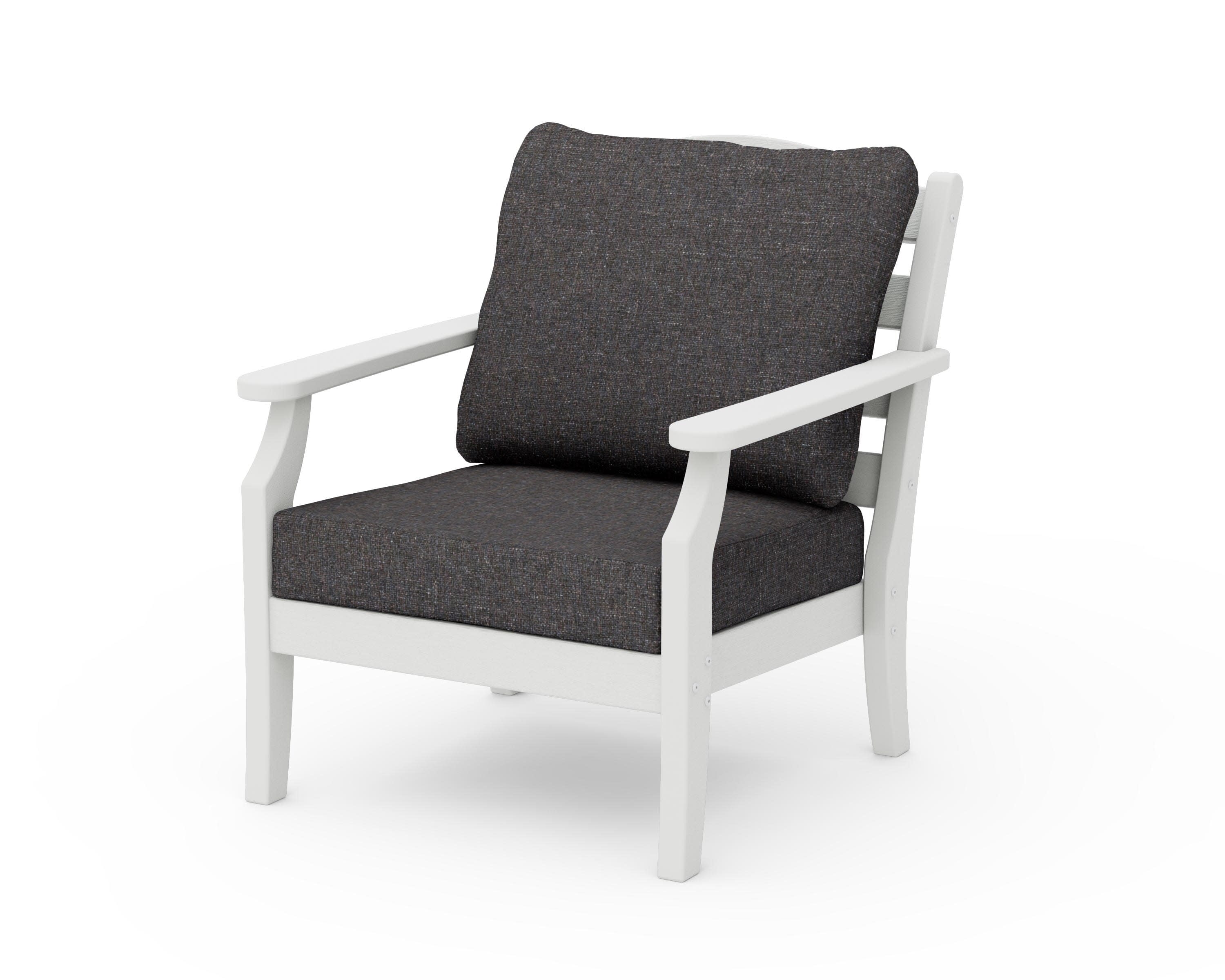 Savannah Deep Seating Chair in Vintage White / Ash Charcoal