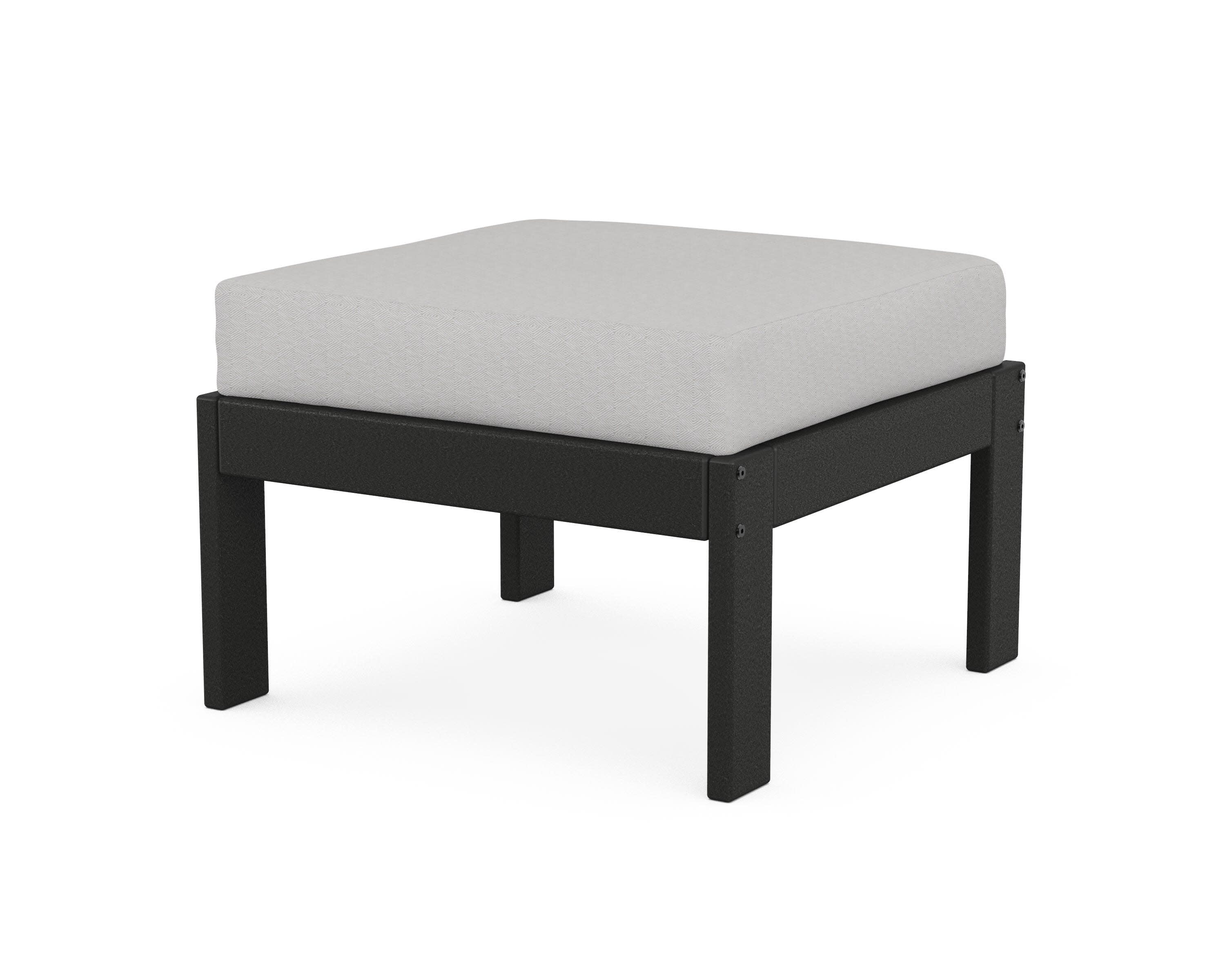 Vineyard Modular Ottoman in Black / Diamond in the Rough