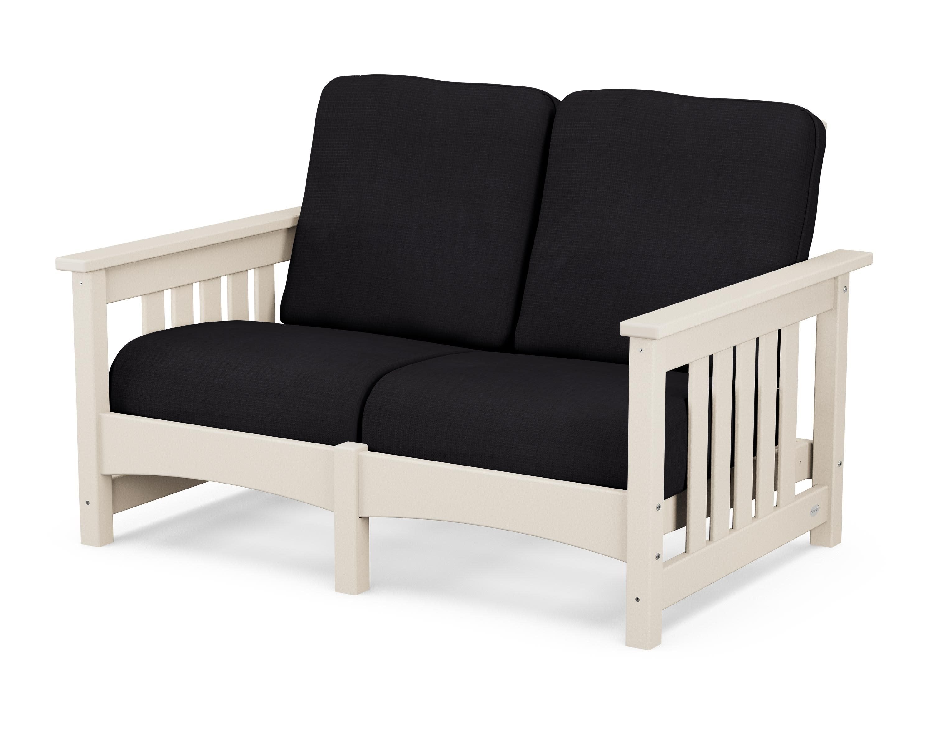 Club Mission Loveseat in Sand / Midnight Linen