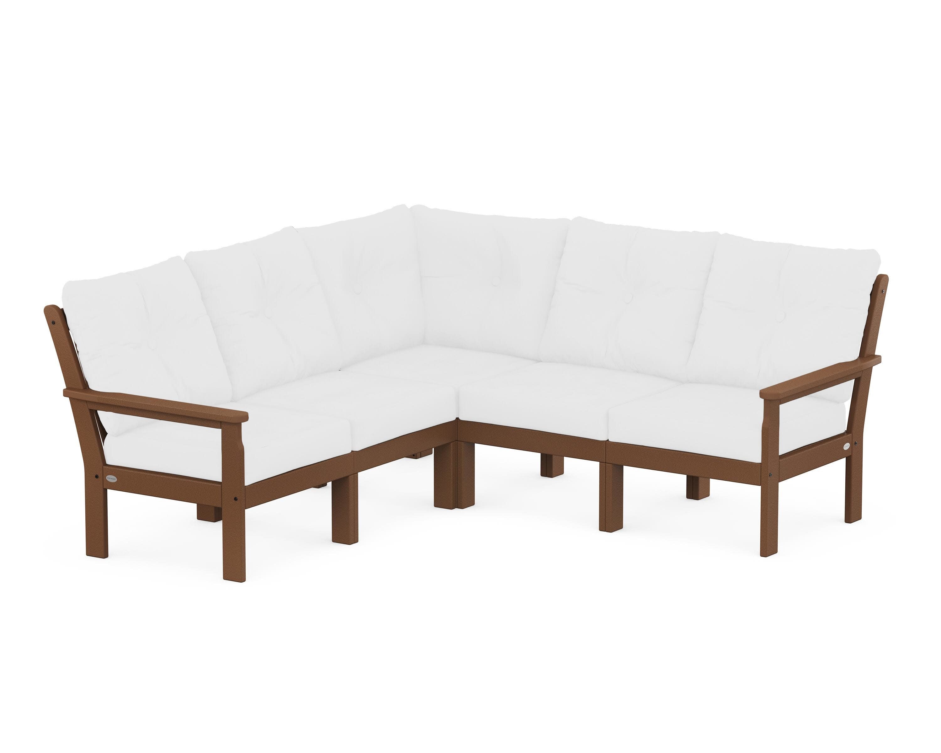 Vineyard 5-Piece Sectional in Teak / Natural