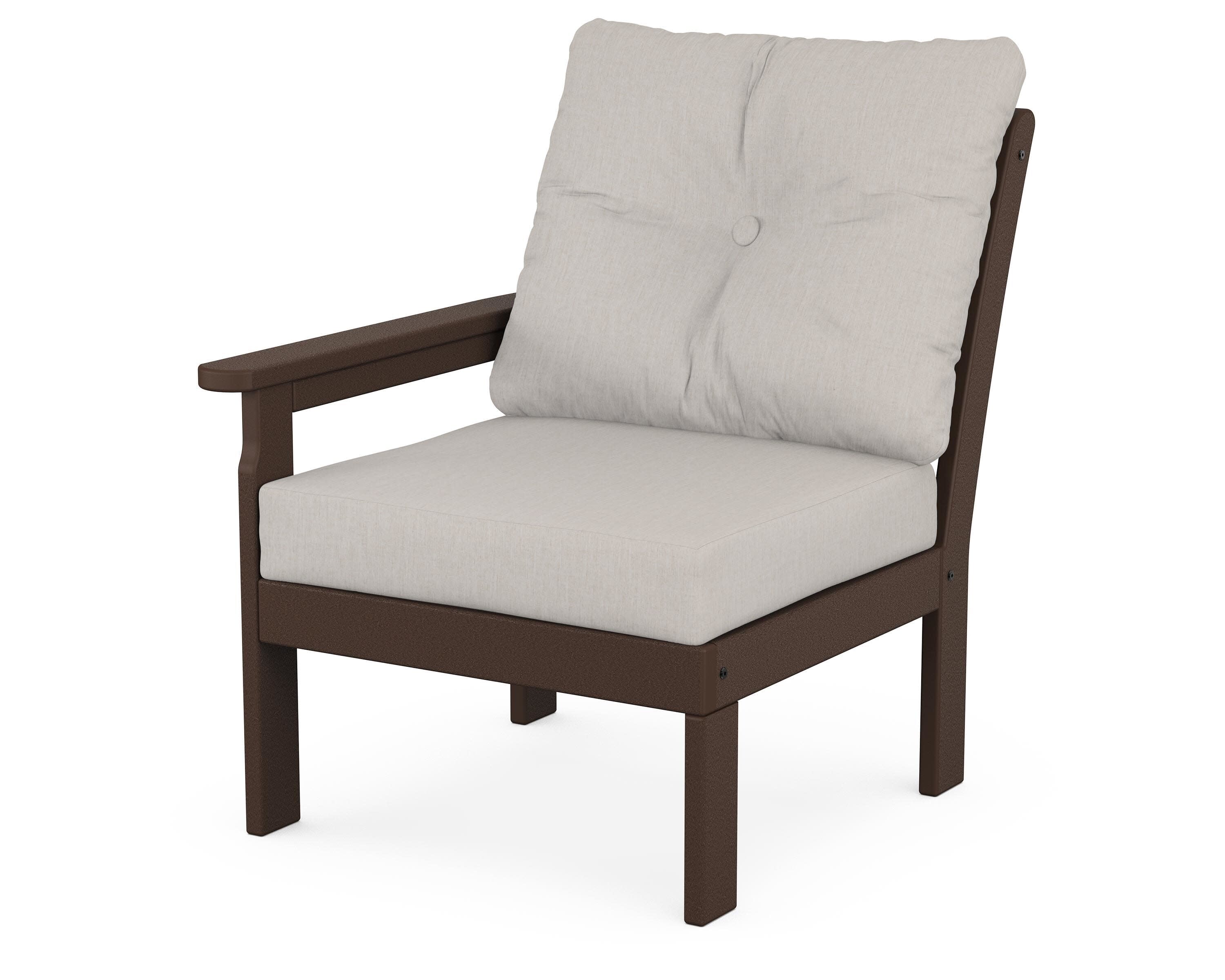 Vineyard Modular Left Arm Chair in Mahogany / Cast Ash