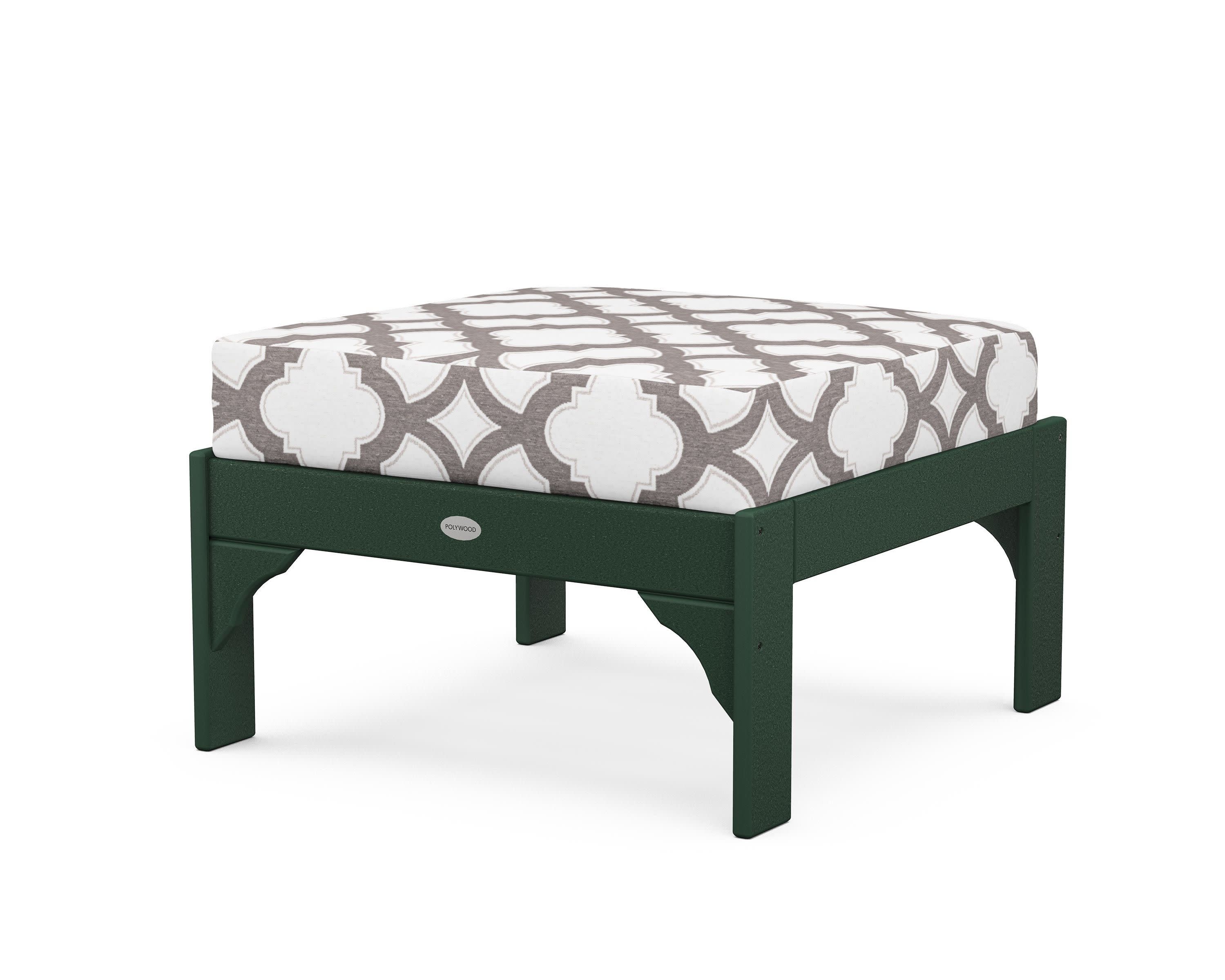 Vineyard Deep Seating Ottoman in Green / Trellis Grey Mist