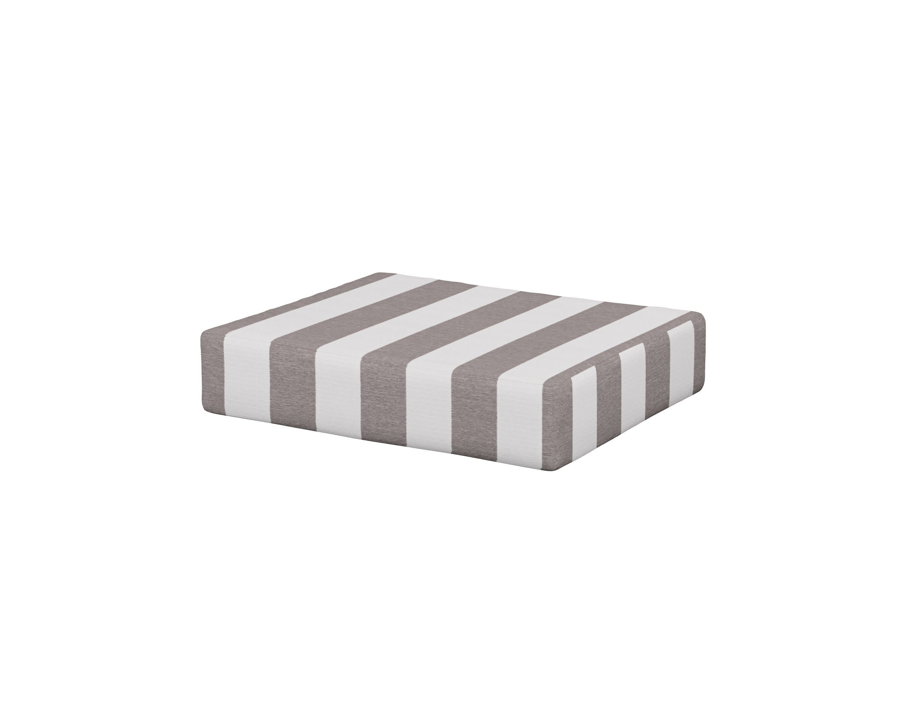 Acadia Ottoman Cushion in Cabana Stripe Grey Mist