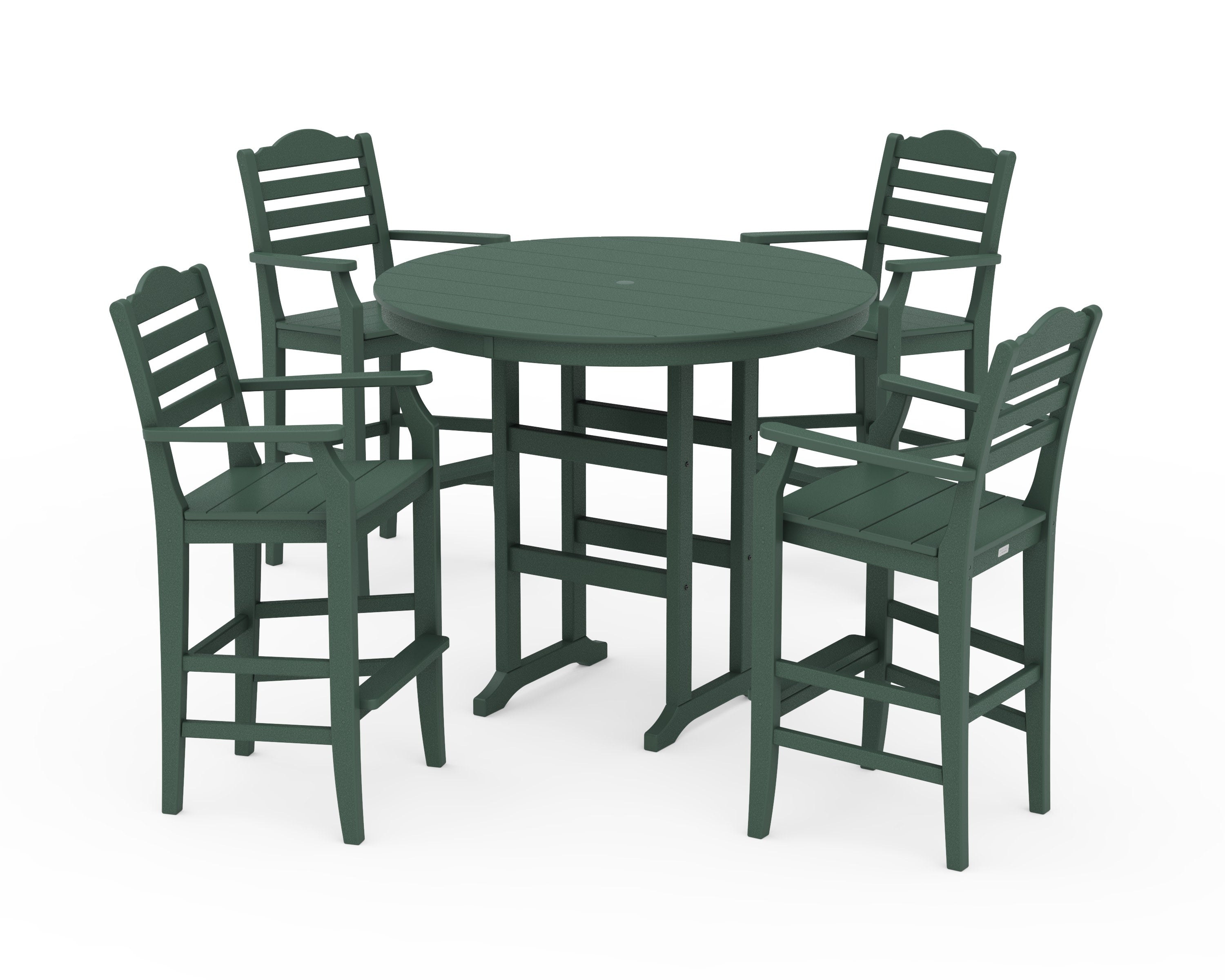 Savannah 5-Piece Round Farmhouse Bar Set in Green