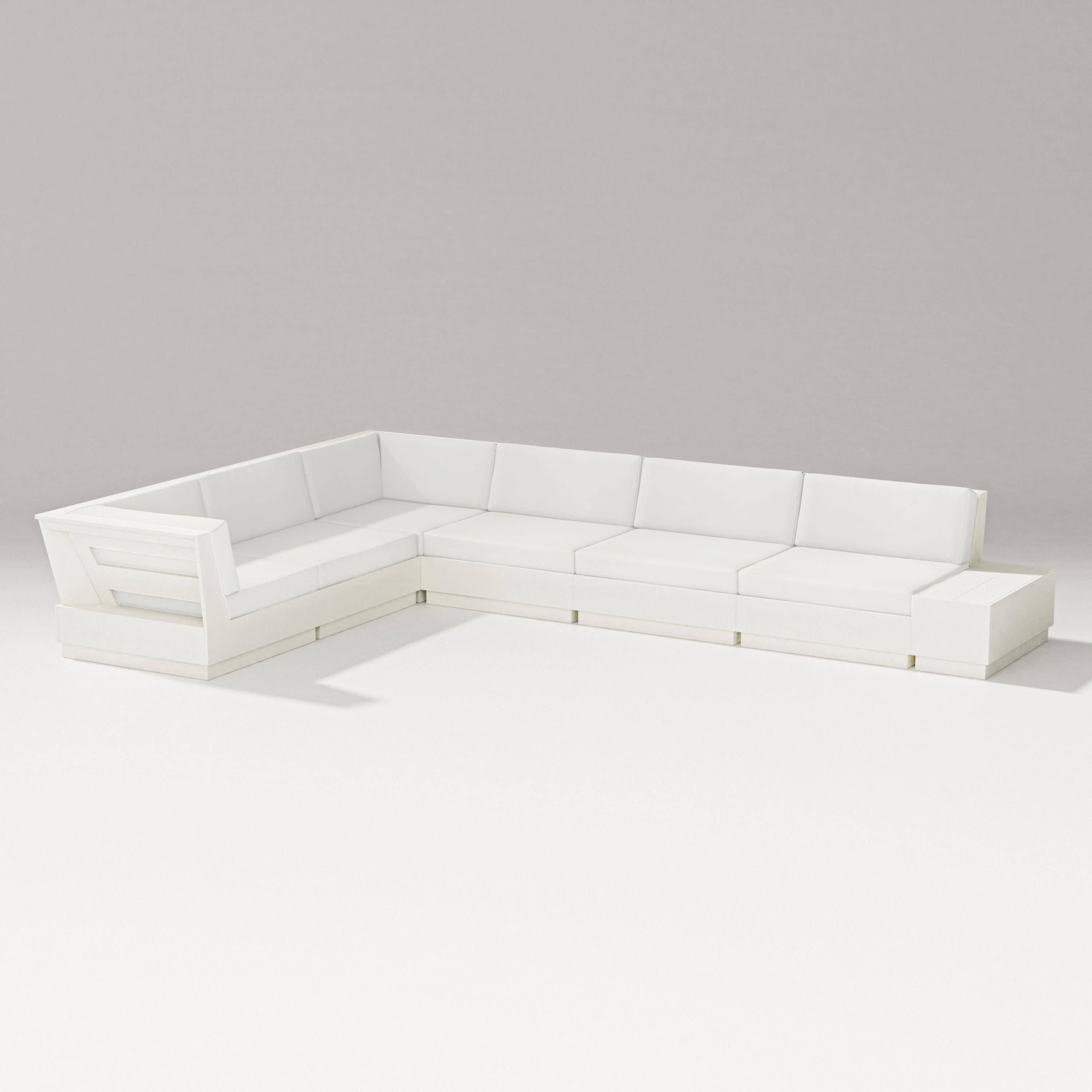Elevate 7-Piece Corner Sectional in Vintage White / Natural Linen