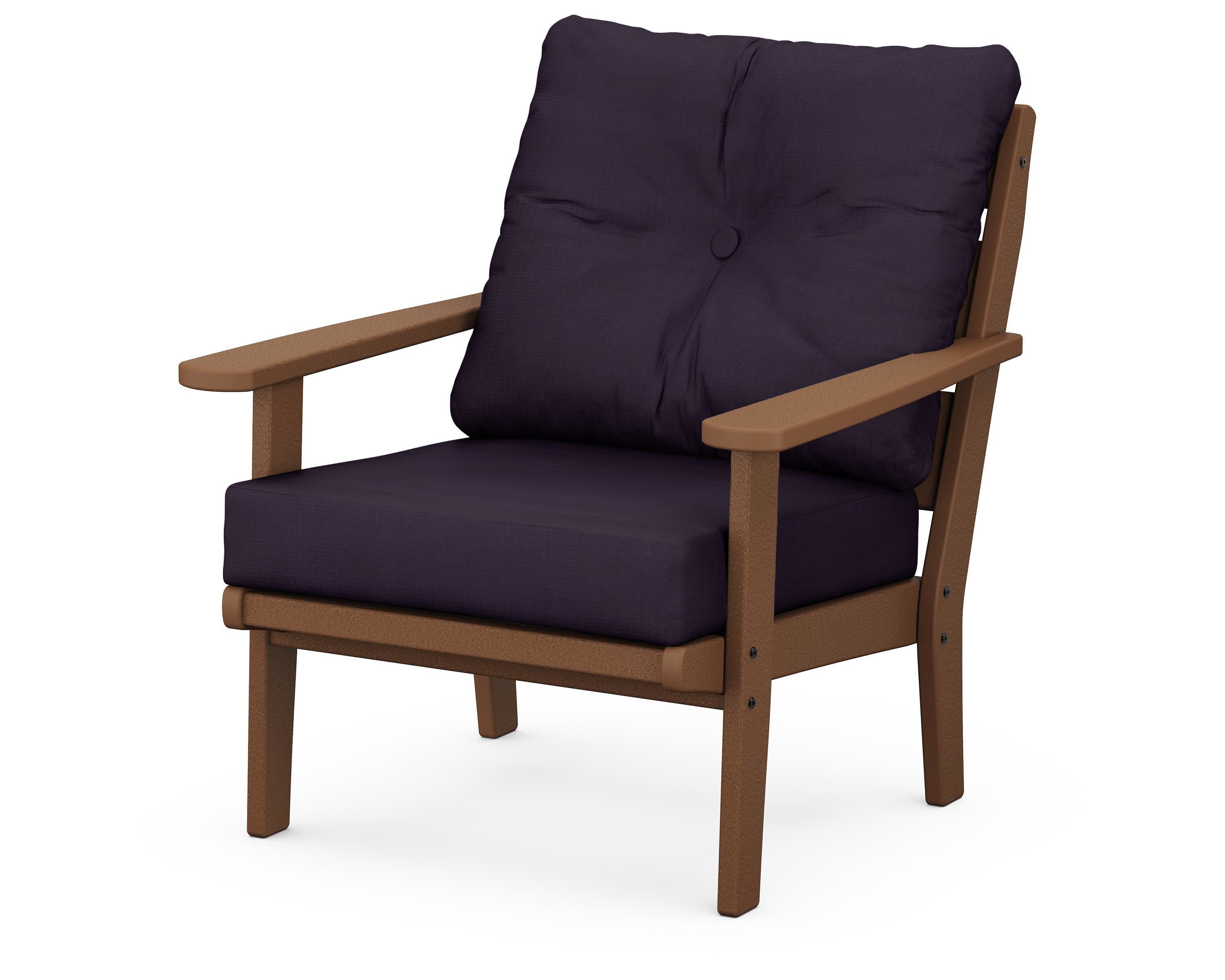 Lakeside Deep Seating Chair in Teak / Navy Linen
