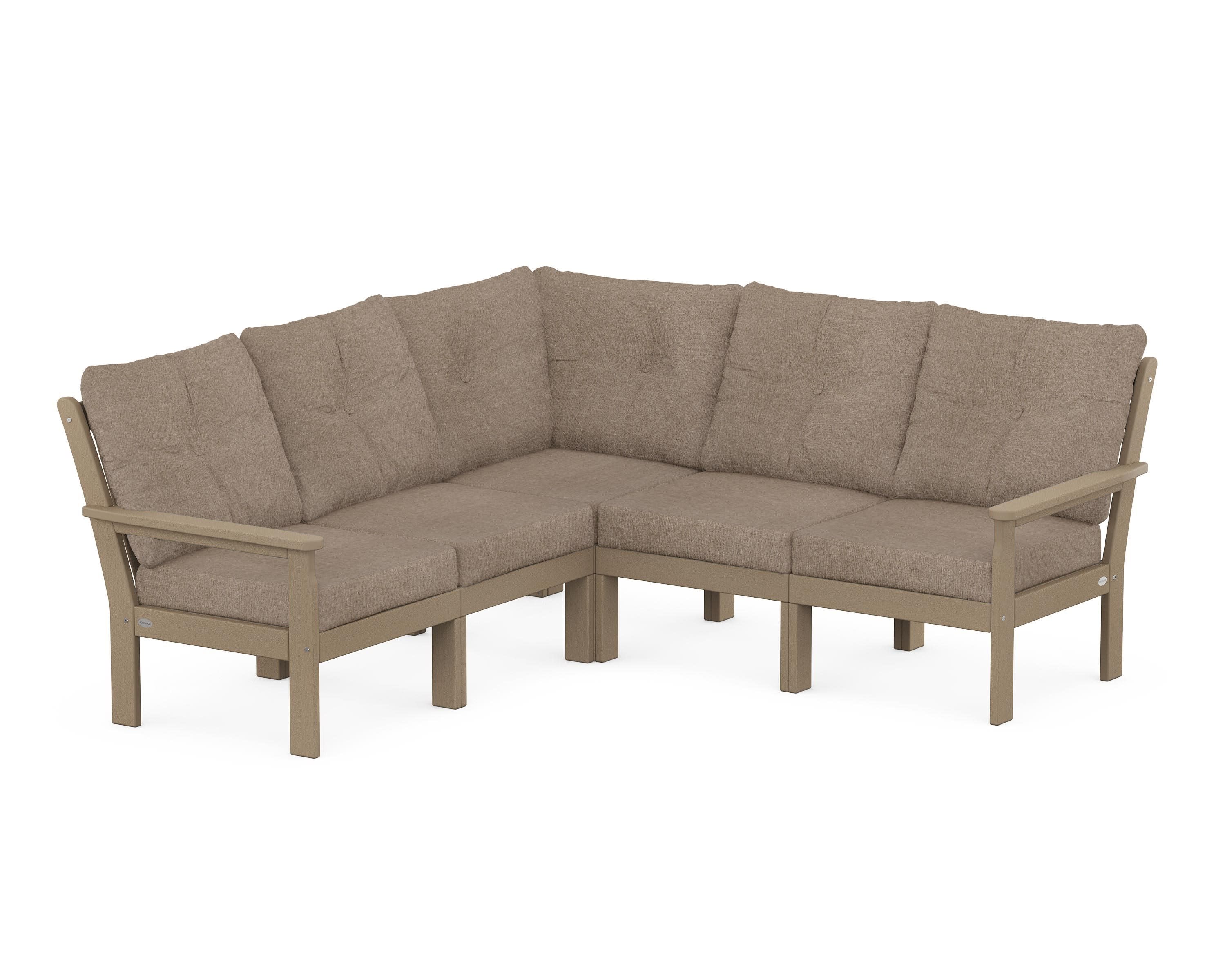 Vineyard 5-Piece Sectional in Vintage Sahara / Spiced Burlap