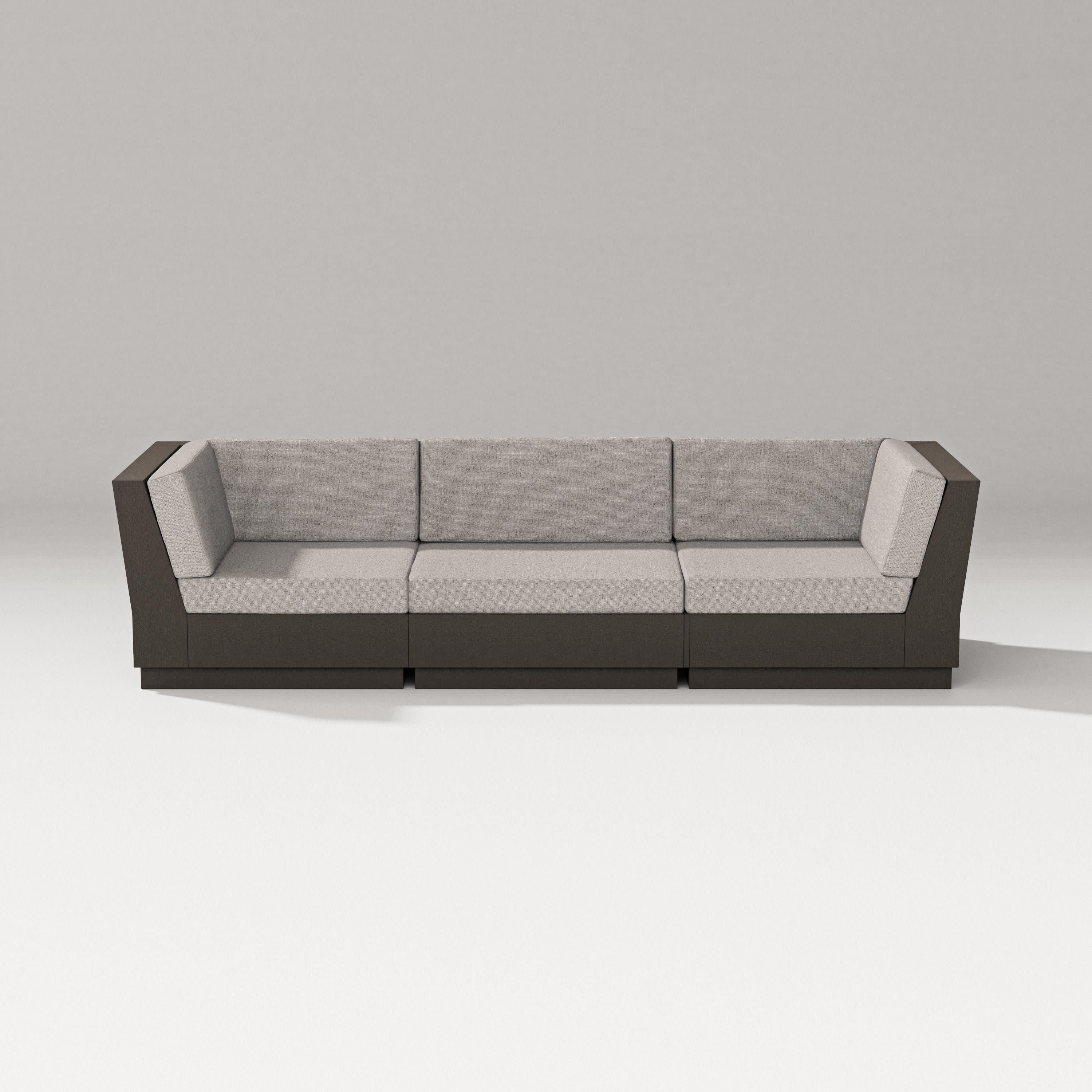 Elevate Sofa Sectional in Vintage Coffee / Weathered Tweed
