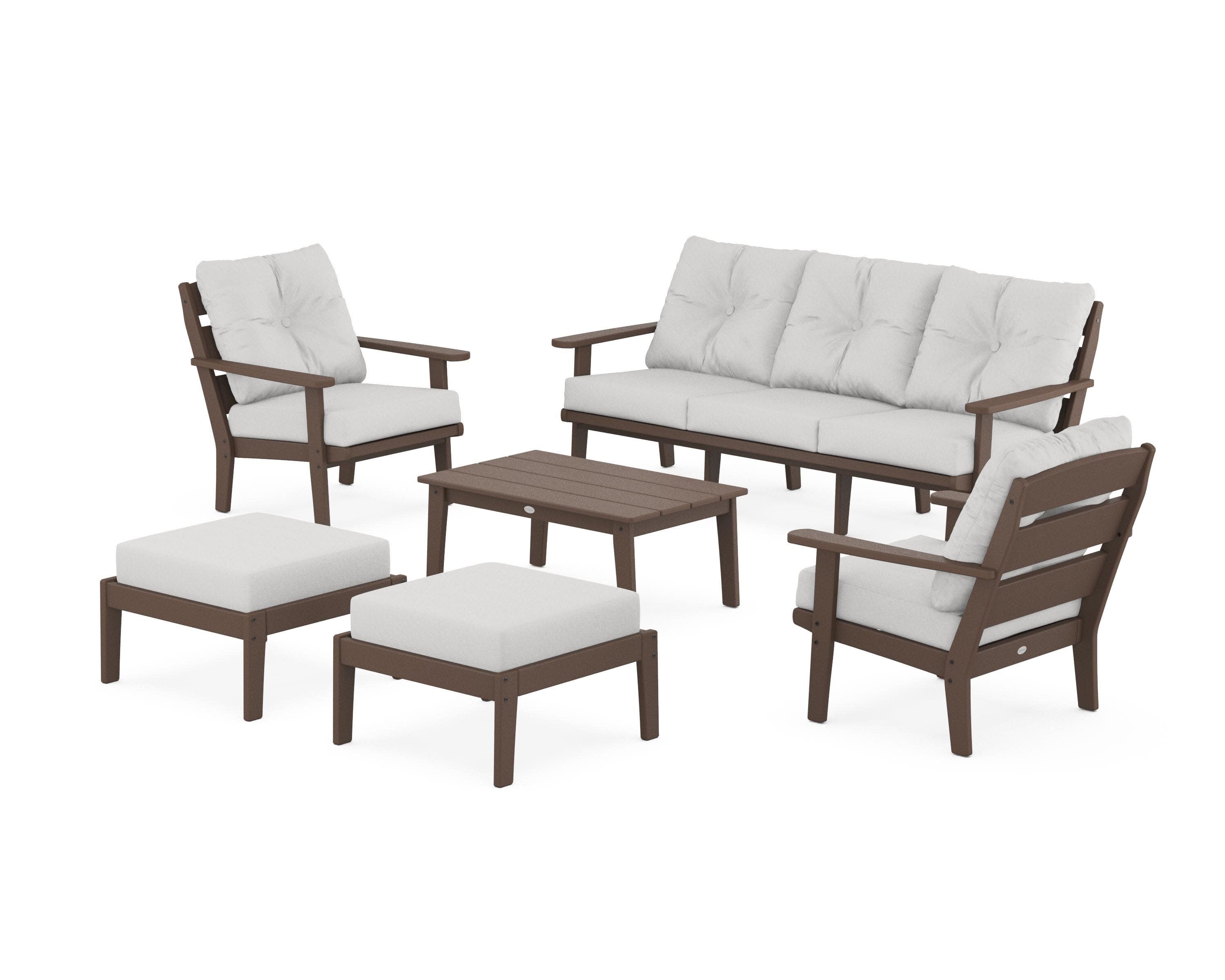 Lakeside 6-Piece Lounge Sofa Set in Mahogany / Diamond in the Rough
