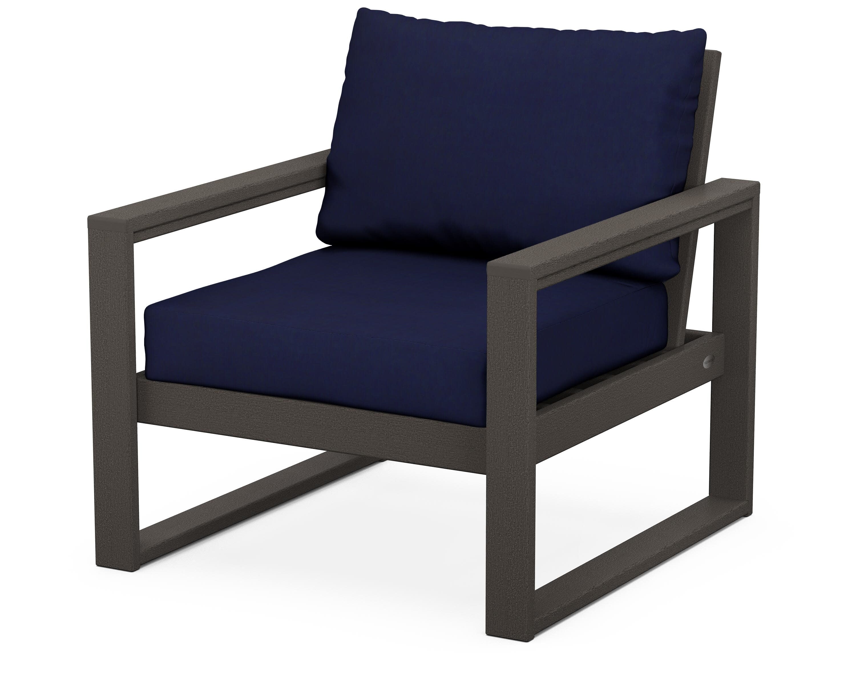 EDGE Club Chair in Vintage Coffee / Navy