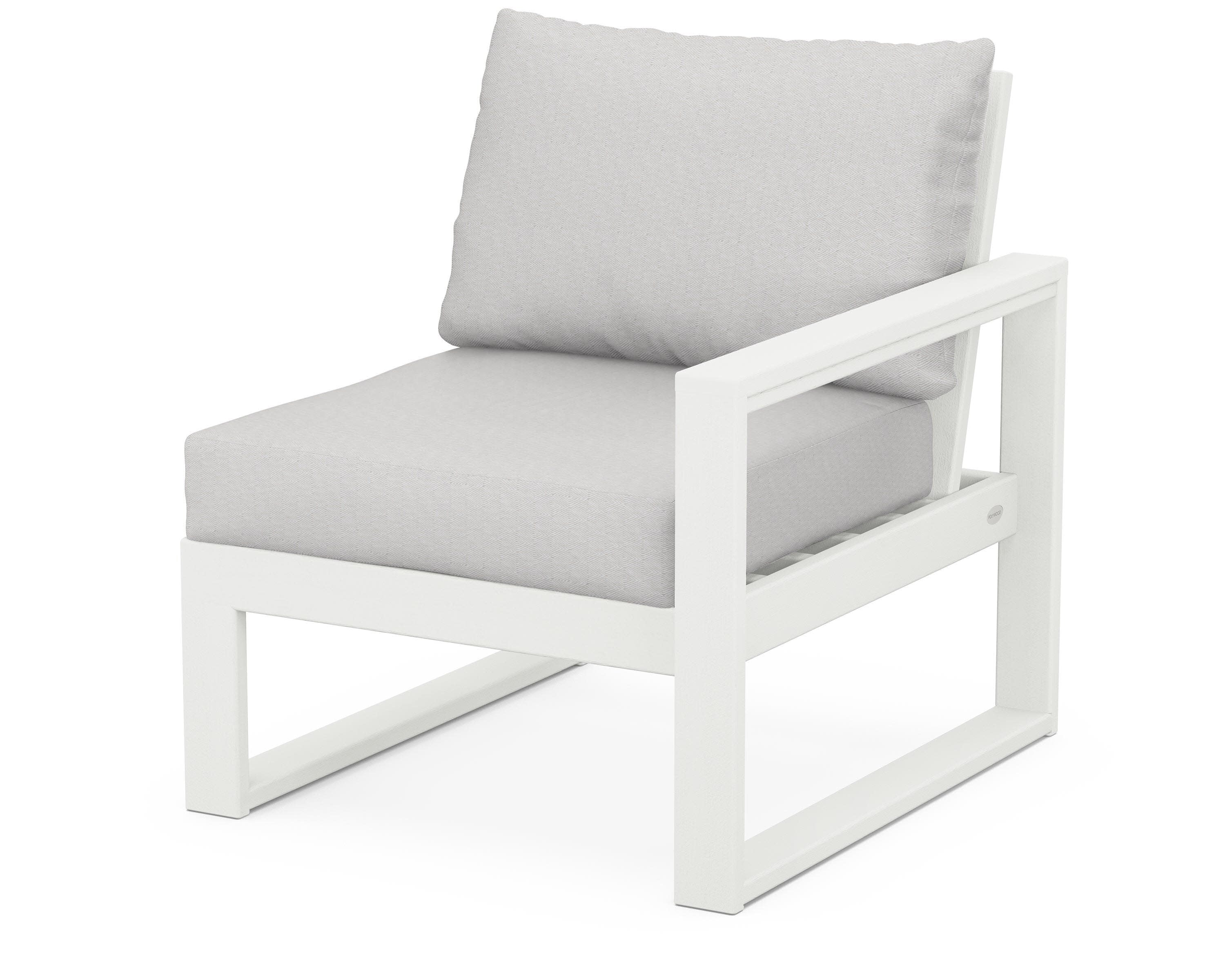 EDGE Modular Right Arm Chair in Vintage White / Diamond in the Rough