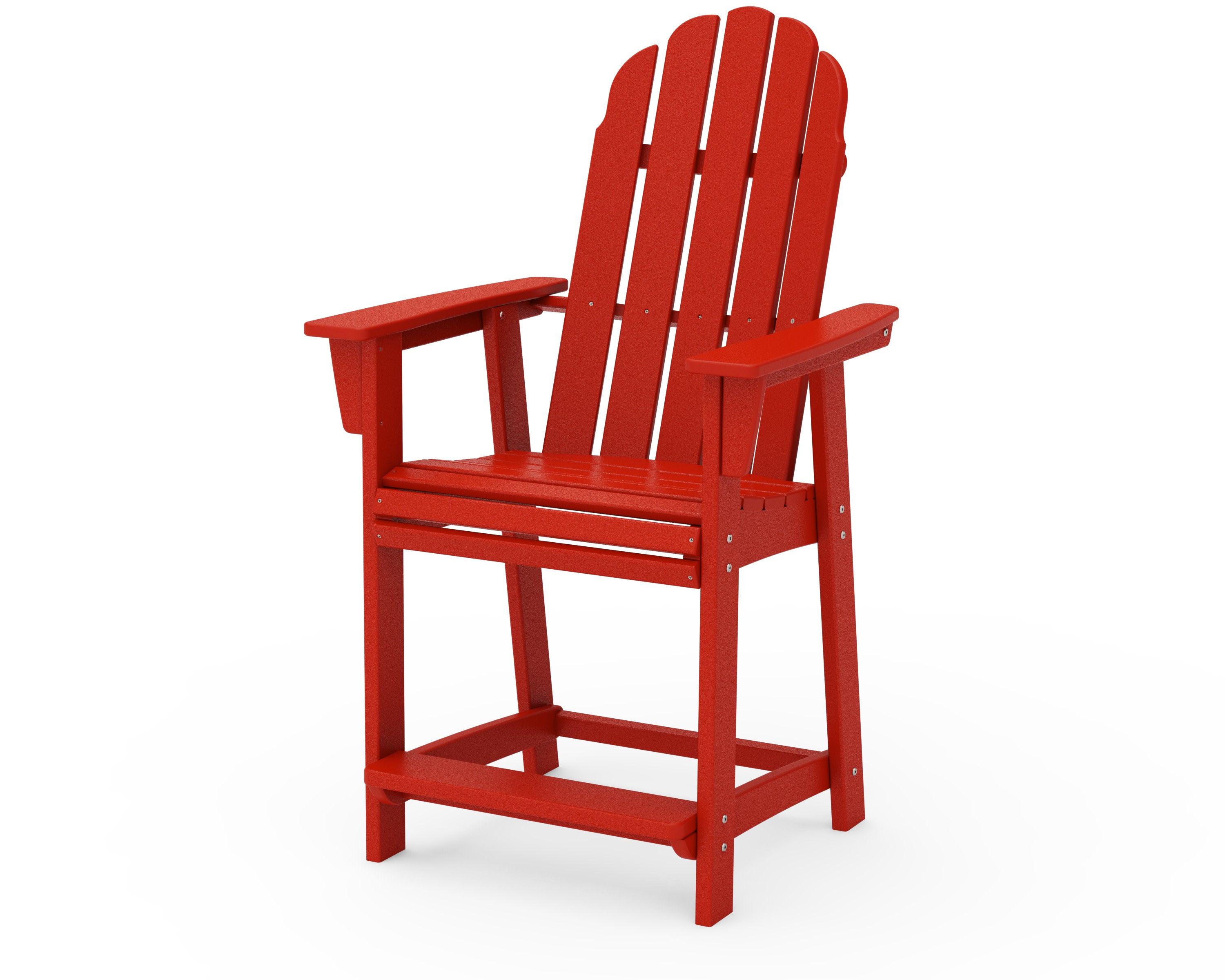 Vineyard Curveback Adirondack Counter Chair in Sunset Red