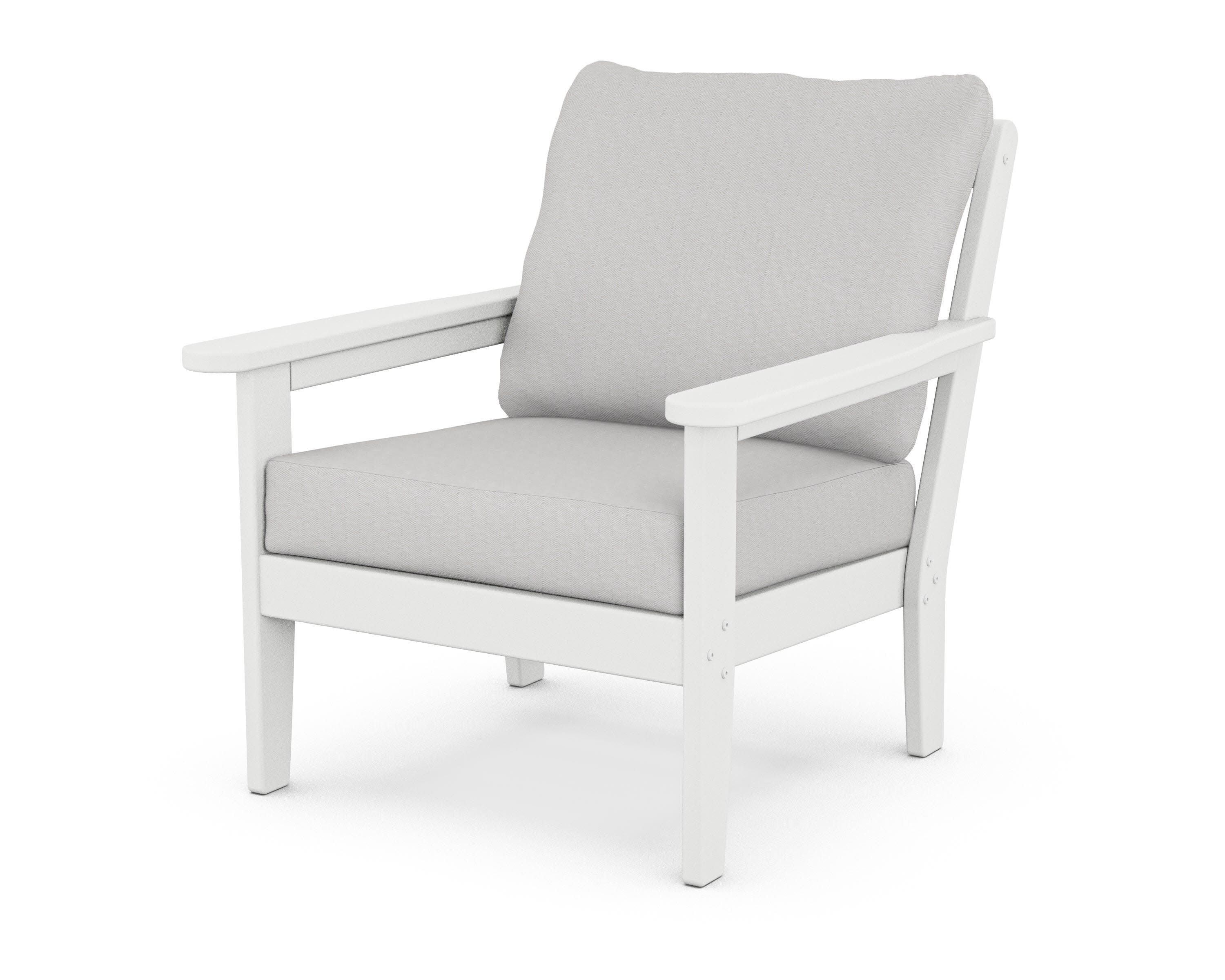 Cottage Deep Seating Chair in White / Diamond in the Rough