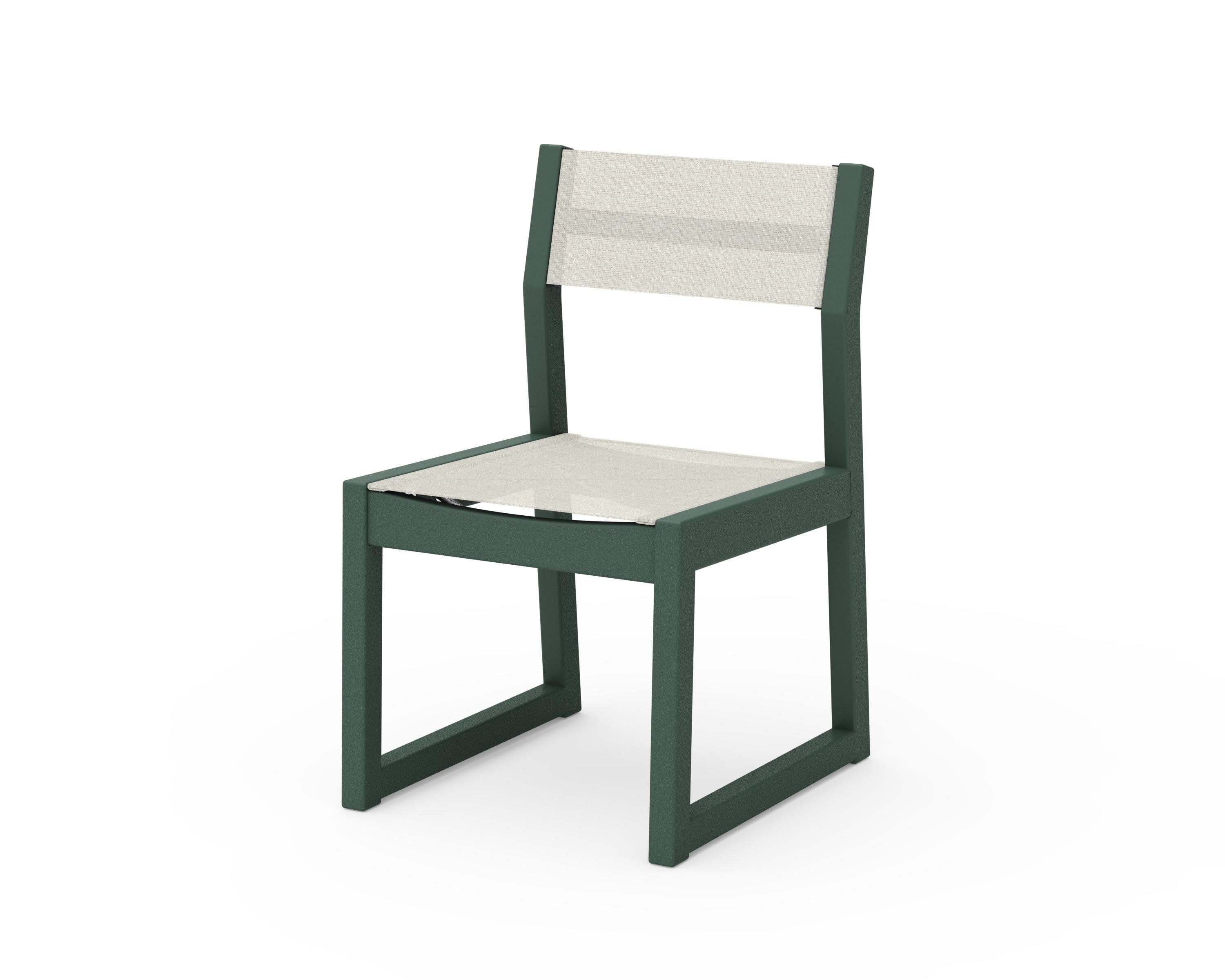 EDGE Sling Dining Side Chair in Green / Parchment Sling
