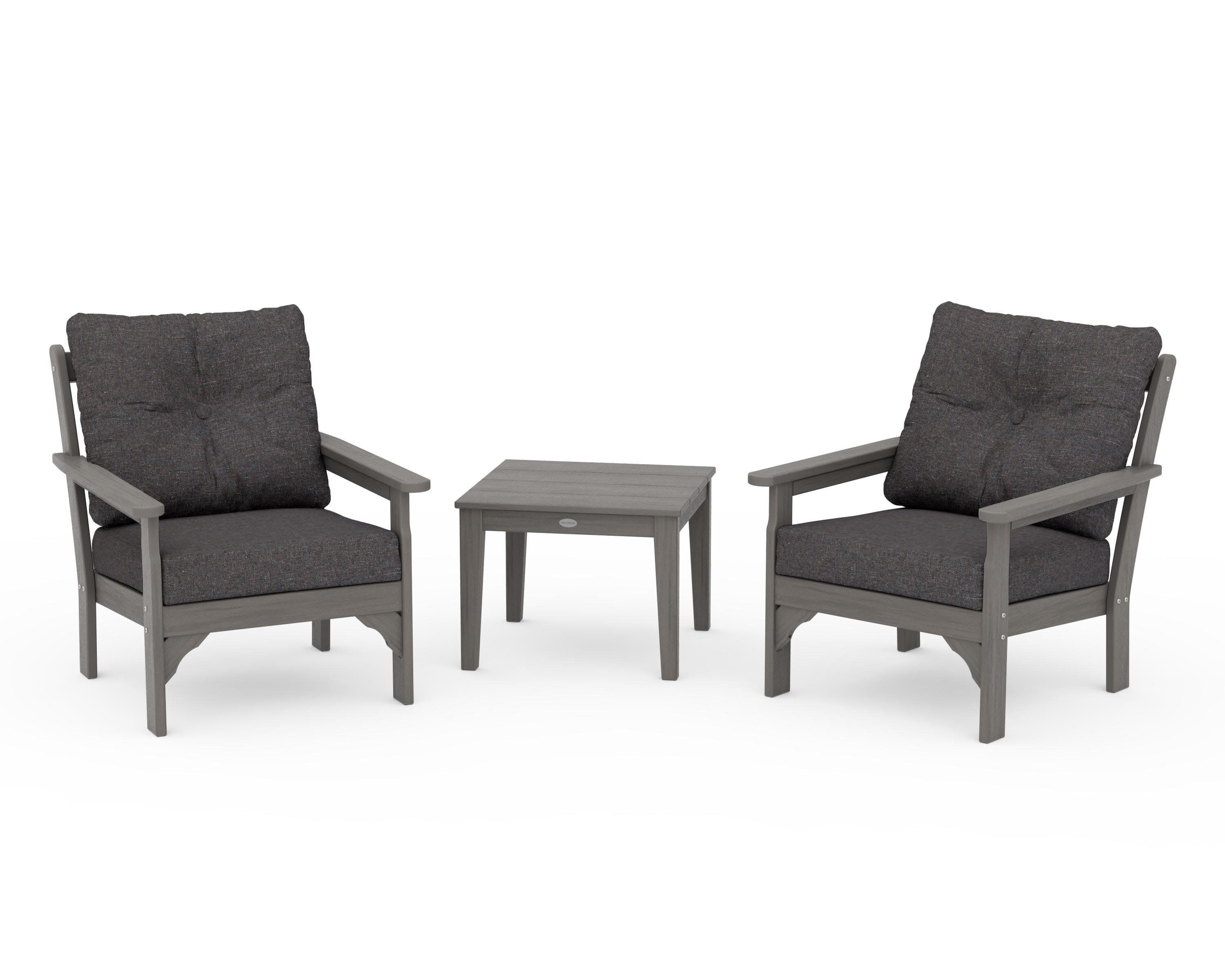Vineyard 3-Piece Deep Seating Set in Driftwood / Ash Charcoal