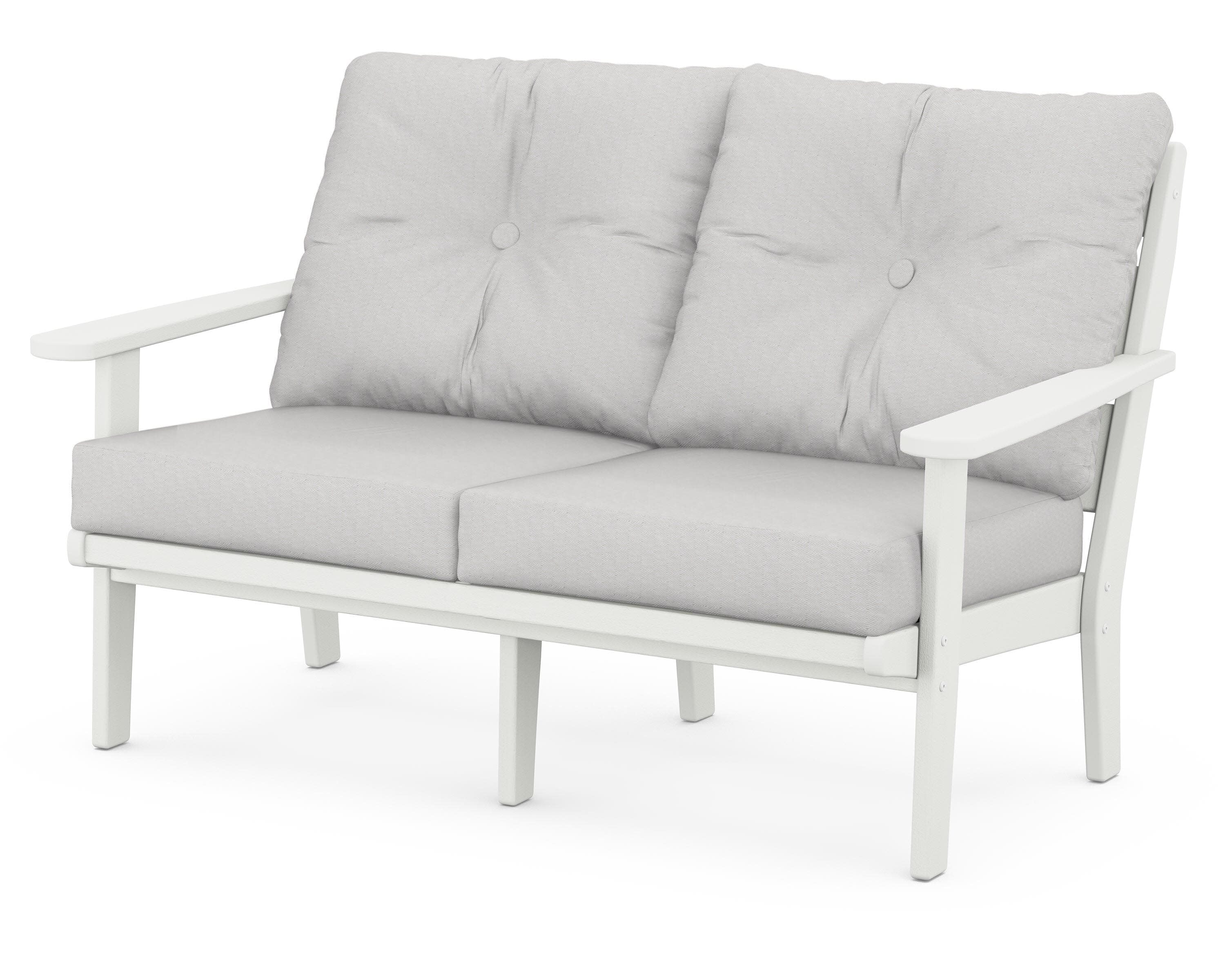 Lakeside Deep Seating Loveseat in Vintage White / Diamond in the Rough