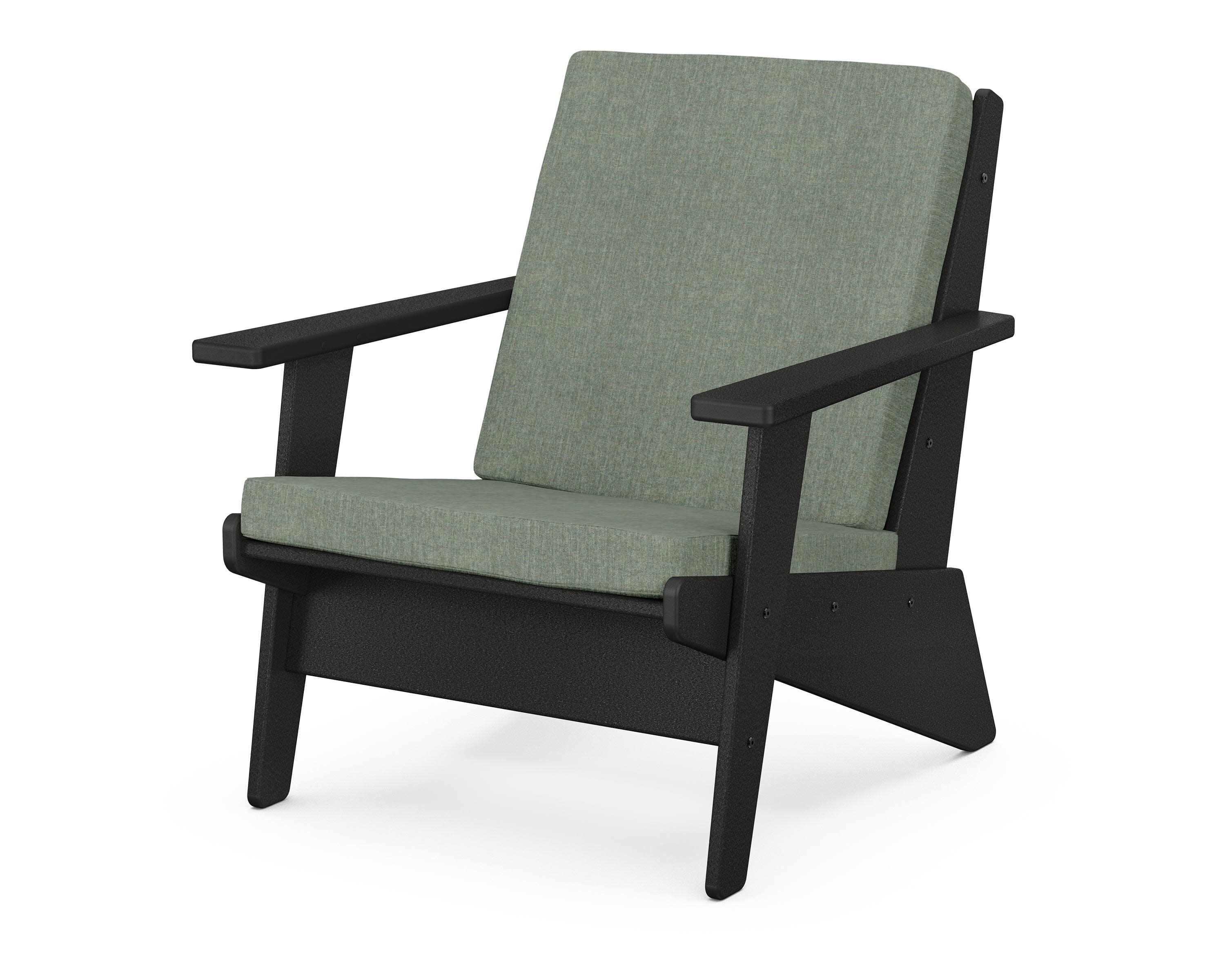 Riviera Modern Lounge Chair in Black / Cast Sage